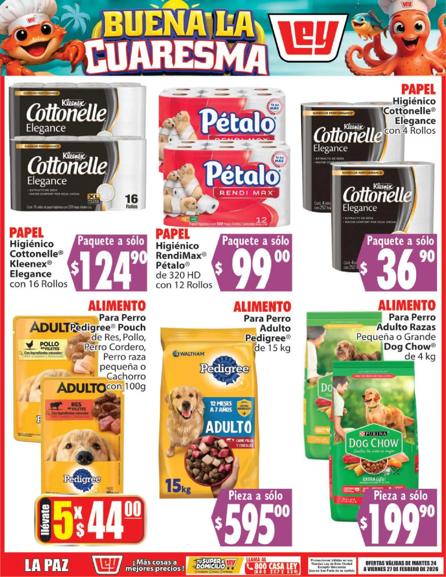 Nuevas ofertas de Casa Ley válidas en toda la República Mexicana desde el 24.02.2026. ¡Encuentra las mejores ofertas en Casa Ley folleto Buena la Cuaresma! | Página: 13 | Productos: Pollo, Cereales, Papel higiénico, Té