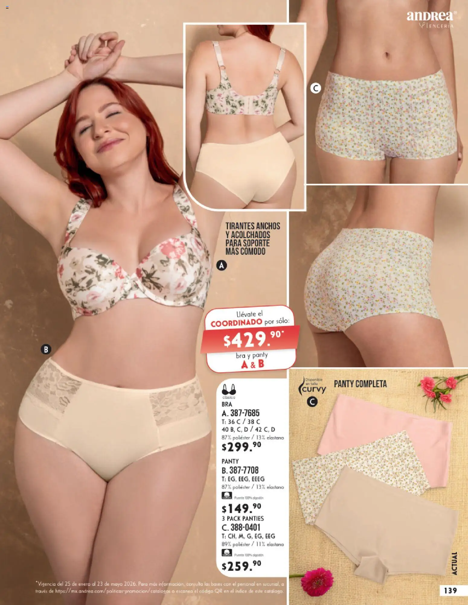 Nuevas ofertas de Andrea válidas en toda la República Mexicana desde el 25.01.2026. ¡Encuentra las mejores ofertas en Andrea catálogo Lencería & vestir interior! | Página: 35 | Productos: Tirantes