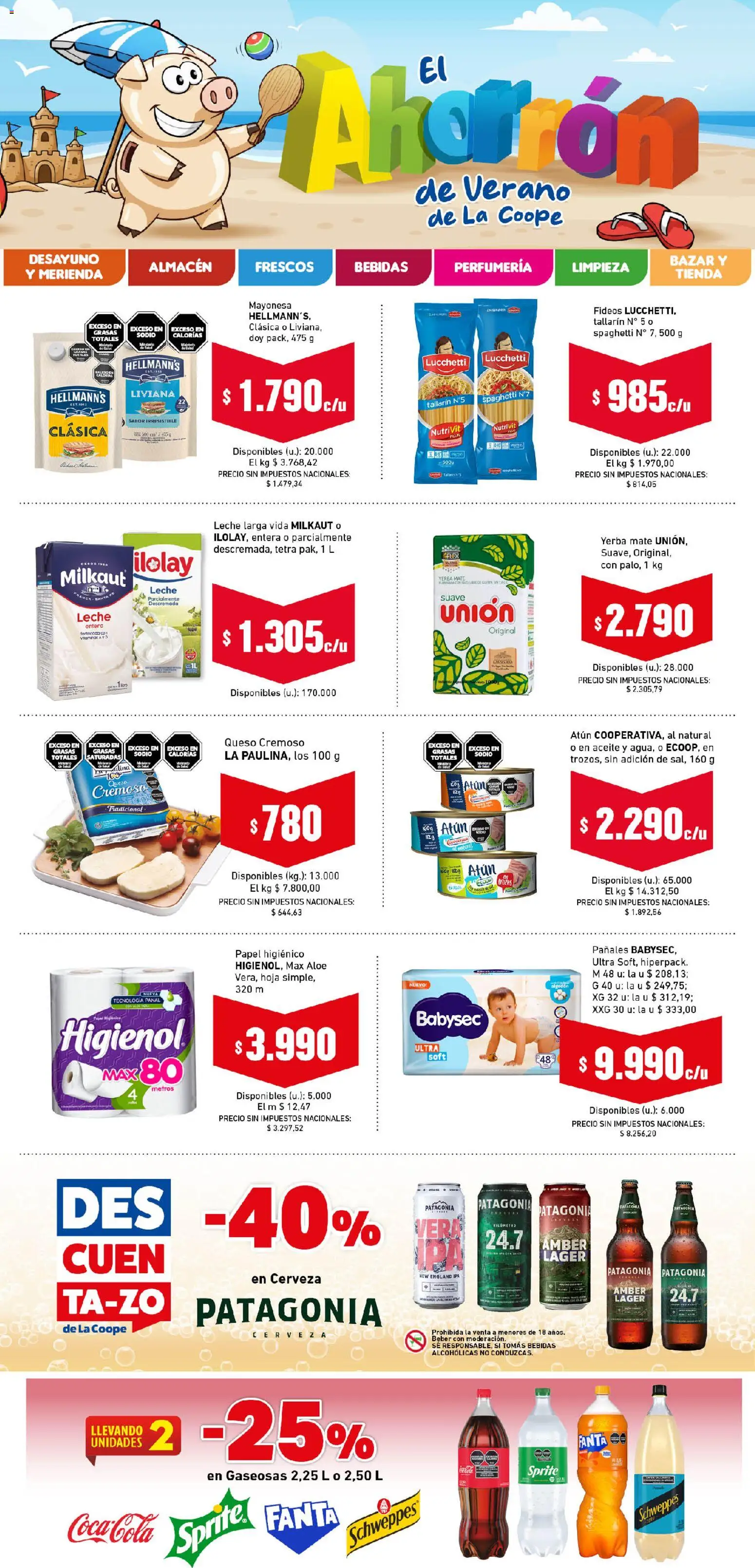 Cooperativa Obrera - Ahorrón │ válido desde el 02.01.2026 | Página: 1 | Productos: Papel higiénico, Yerba, Aceite, Fideos