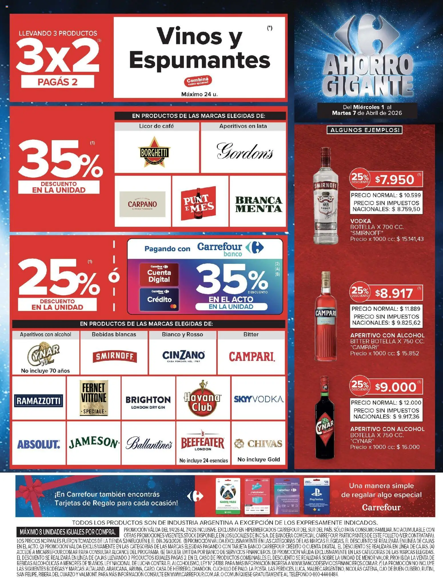 Carrefour ofertas │ válido desde el 01.04.2026 | Página: 10 | Productos: Botella, Cuchillo, Banco, Café