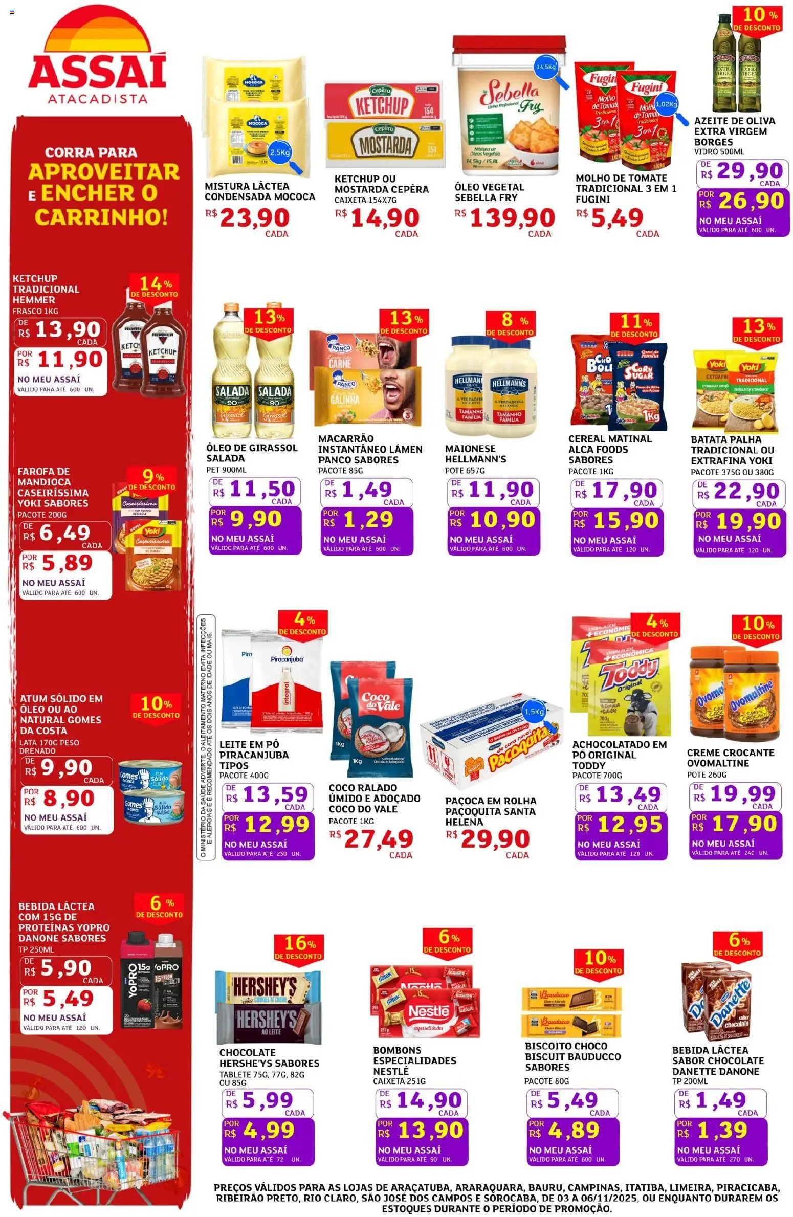 Assaí Atacadista Folheto - válido de 03.11.2025 | Página: 2 | Produtos: Biscoito, Achocolatado, Óleo, Batata