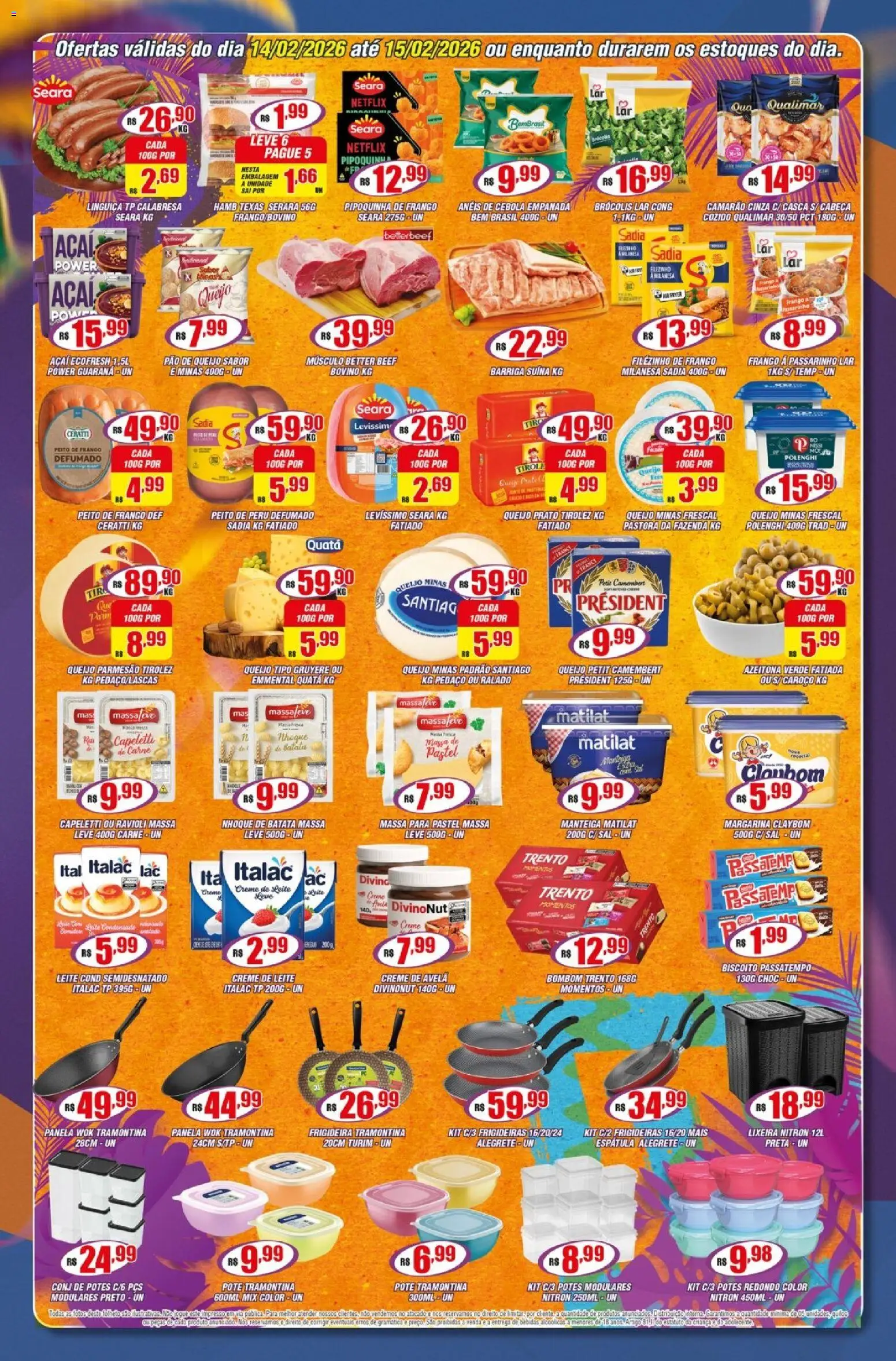 Violeta Supermercados Folheto - válido de 14.02.2026 | Página: 2 | Produtos: Guaraná, Parmesão, Camembert, Brócolis