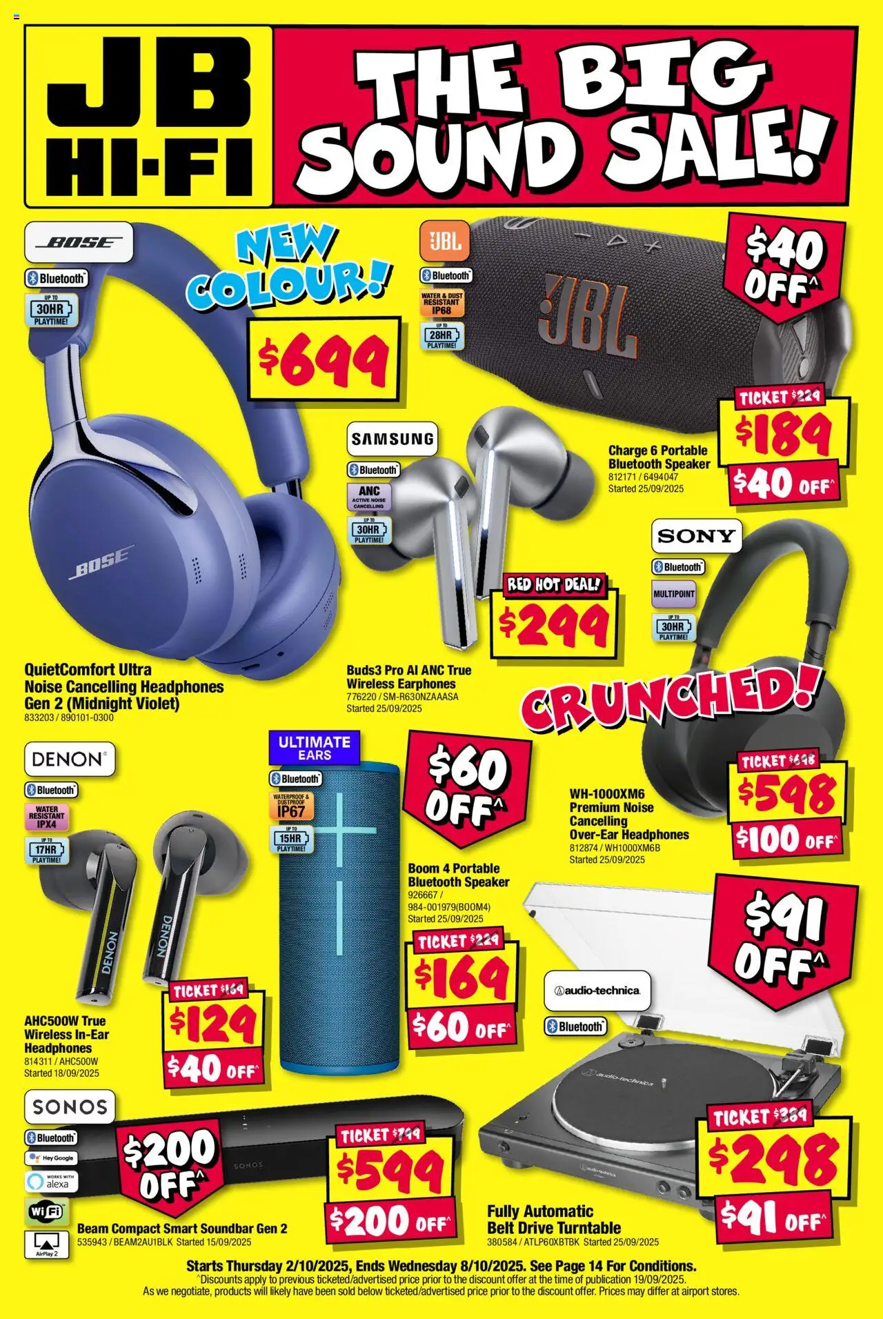 JB Hi-Fi catalogue - valid from 02.10.2025 | Page: 1 | Products: Water, Belt, Speaker, Portable