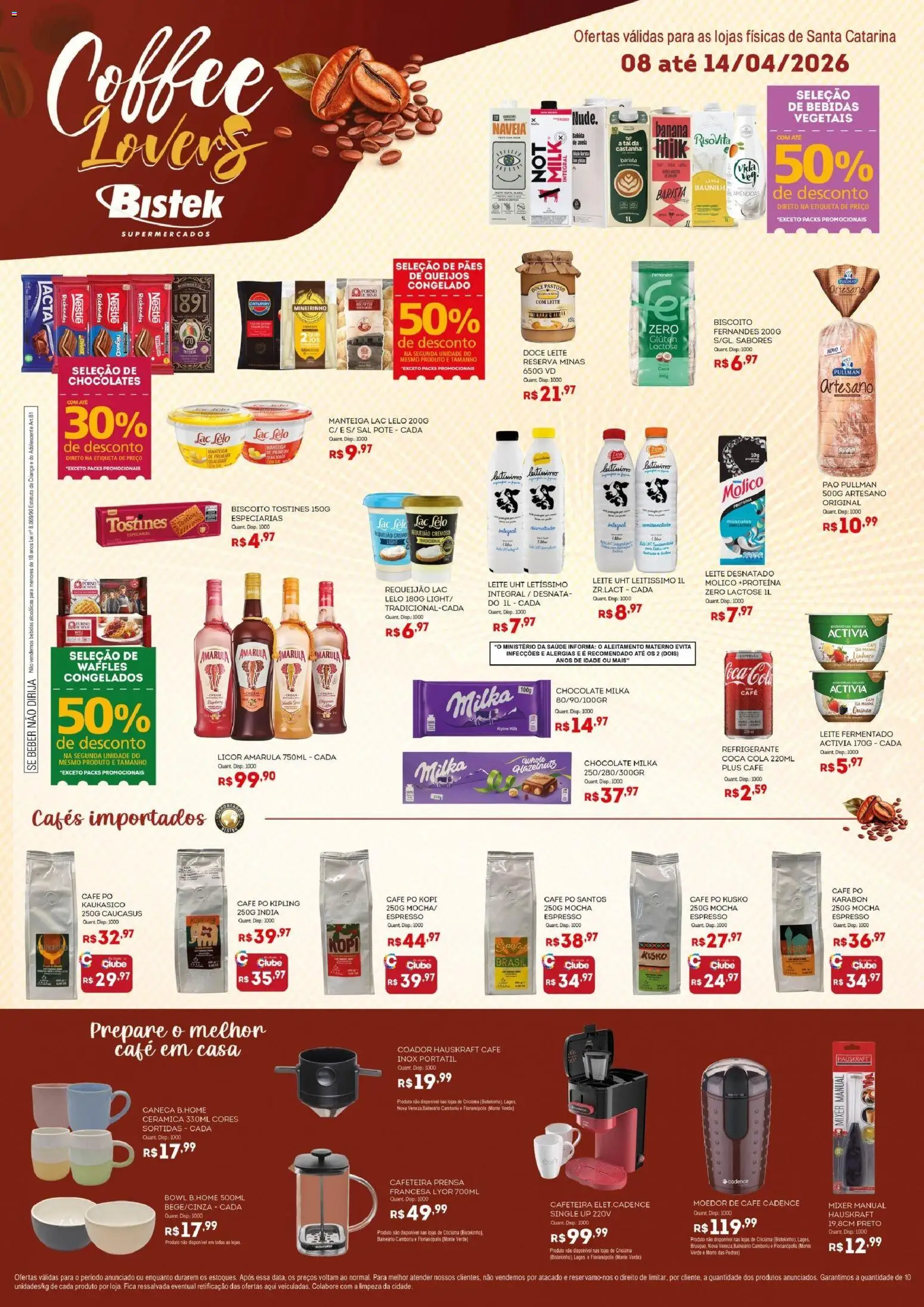 Bistek Supermercados Folheto - válido de 08.04.2026 | Página: 2 | Produtos: Caneca, Sal, Requeijão, Pá