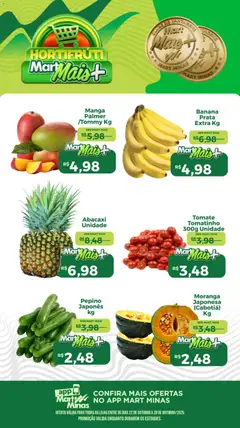 Mart Minas - Ofertas Hortifruti - Pré-Visualização do folheto da loja Mart Minas, válido de 22.10.2025
