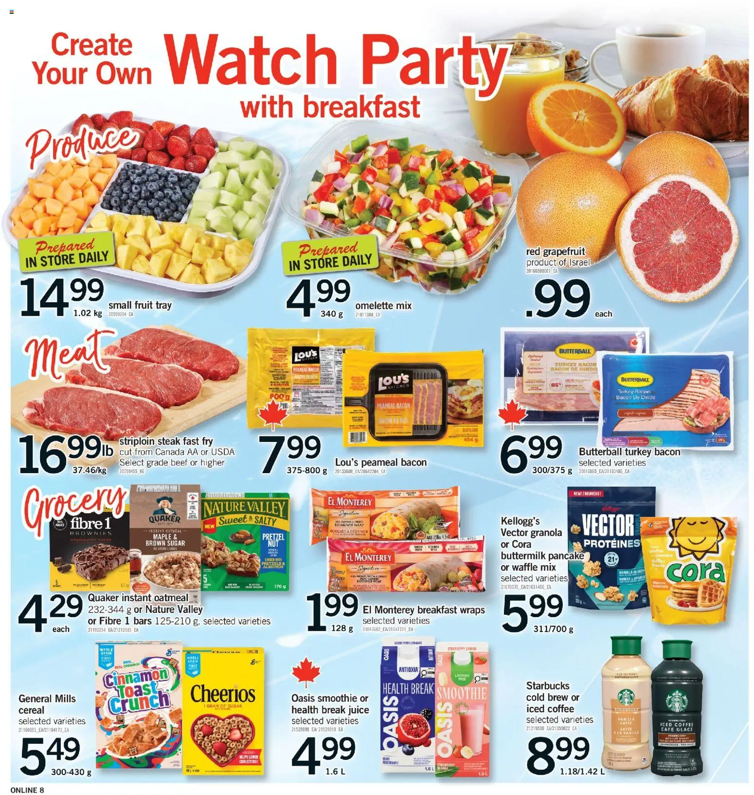 Fortinos flyer valid from 19.02.2026 | Page: 8 | Products: Watch, Turkey, Coffee, Juice