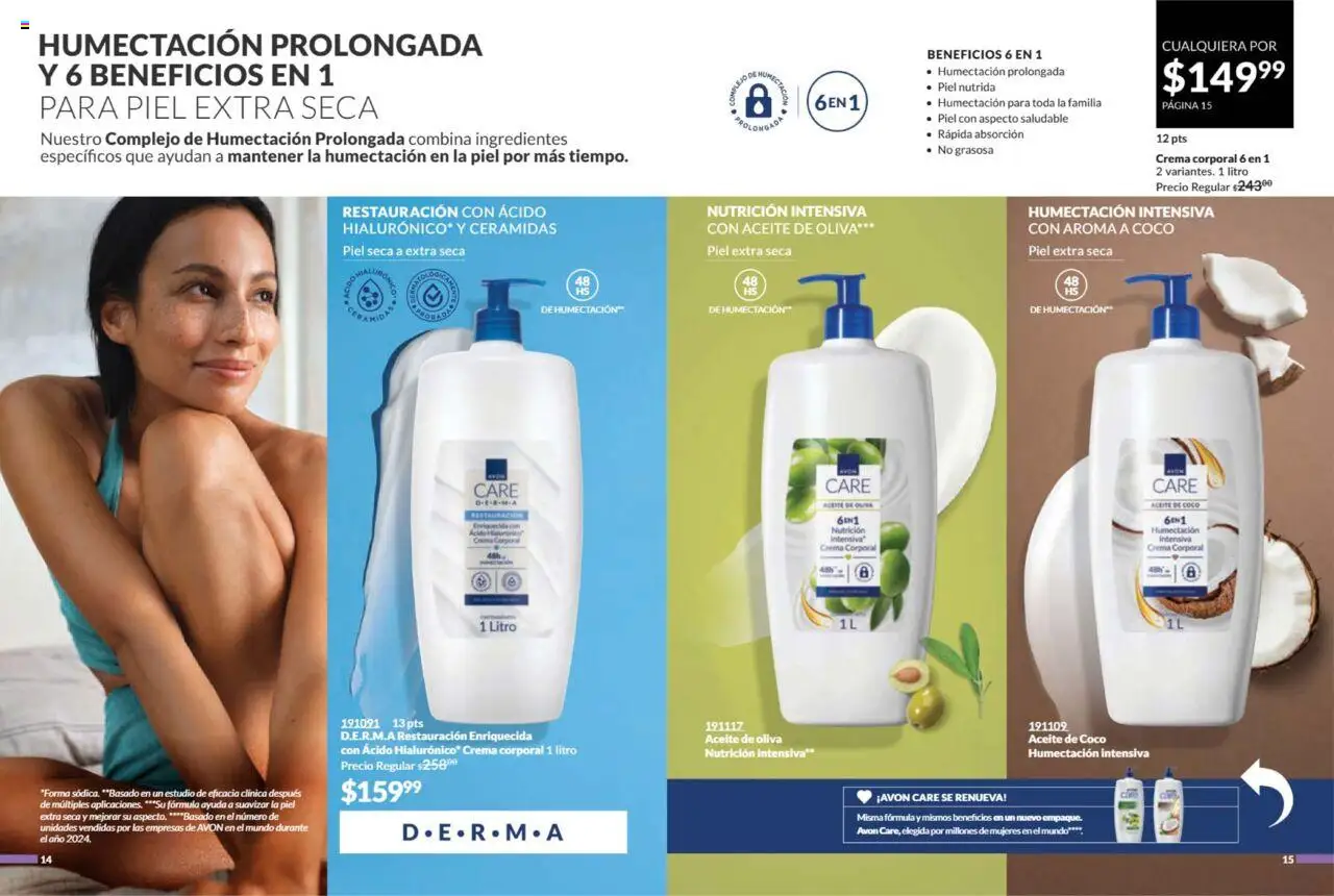 Nuevas ofertas de AVON válidas en toda la República Mexicana desde el 11.07.2025. ¡Encuentra las mejores ofertas en AVON campaña 11 2025! | Página: 9 | Productos: Crema, Aceite de oliva, Body, Crema corporal