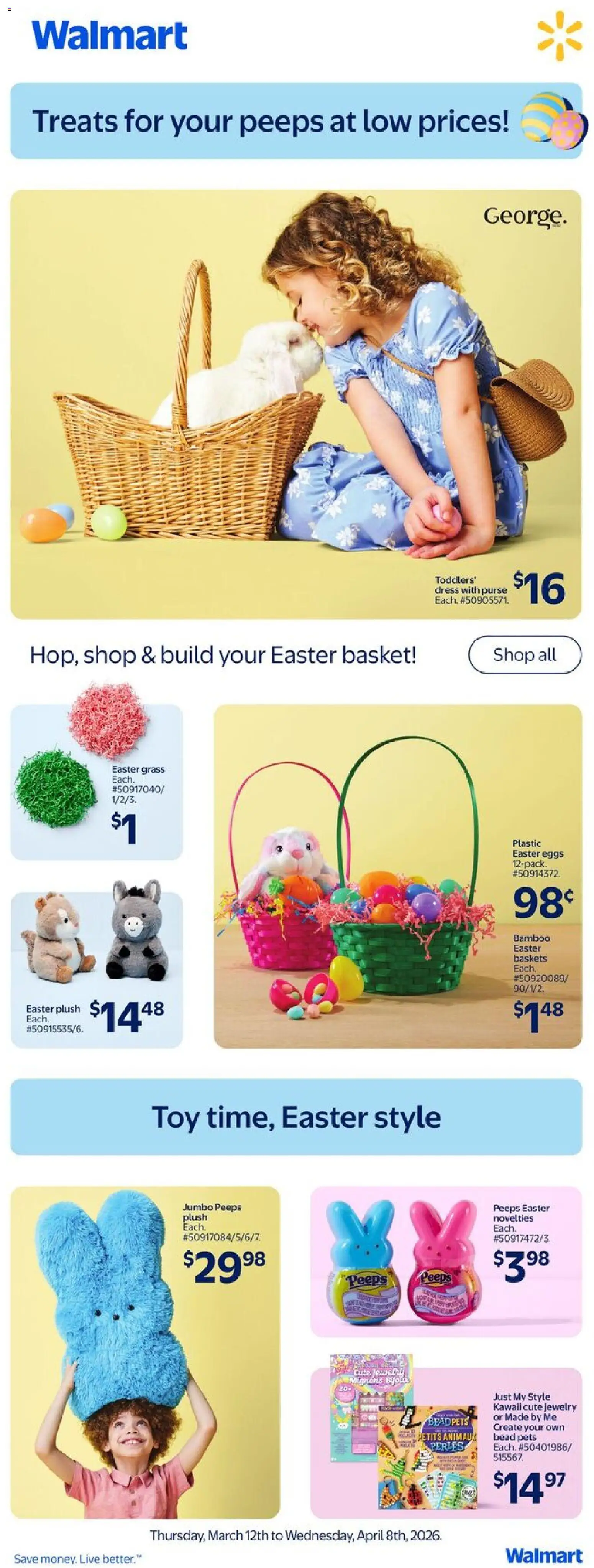 Walmart flyer valid from 19.03.2026 | Page: 11 | Products: Dress, Purse, Basket, Eggs