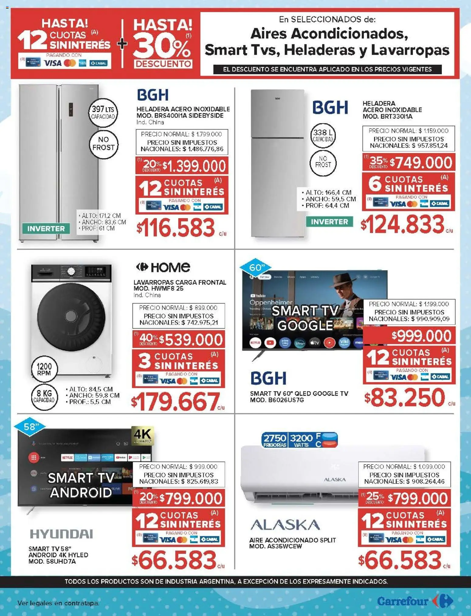 Carrefour ofertas │ válido desde el 13.01.2026 | Página: 29 | Productos: Aire acondicionado, Lavarropas, Heladera