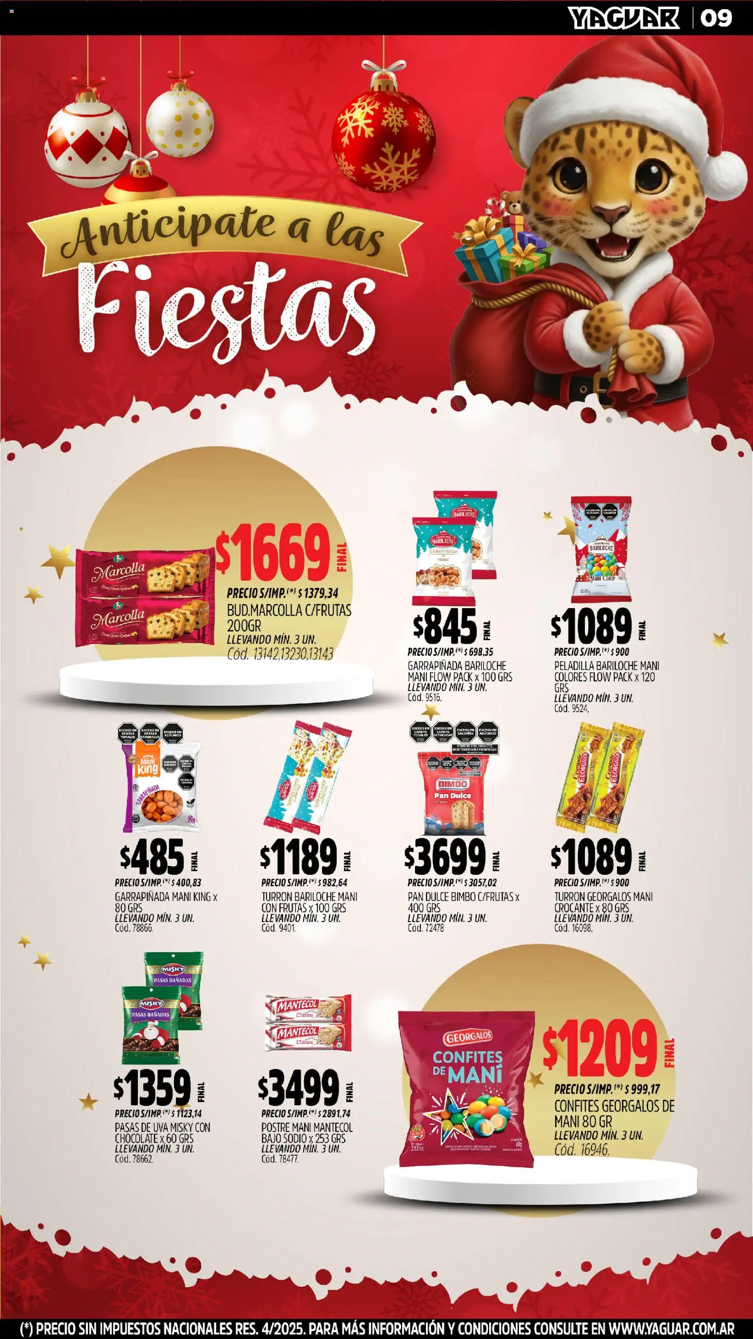 Yaguar - Moreno │ válido desde el 17.11.2025 | Página: 9 | Productos: Pasas de uva, Uva, Pan, Chocolate