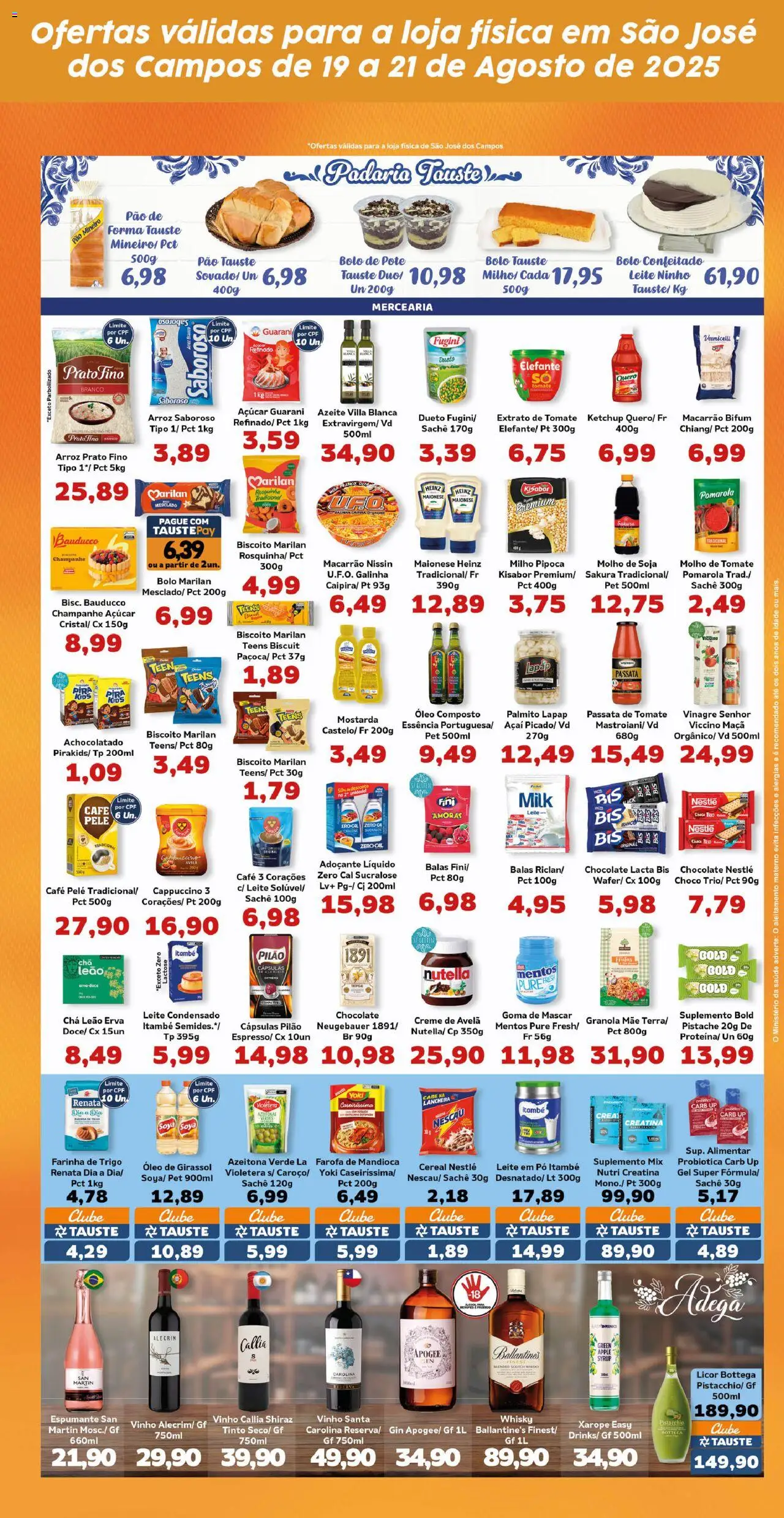 Tauste Folheto - válido de 19.08.2025 | Página: 3 | Produtos: Espumante, Achocolatado, Adoçante, Neugebauer