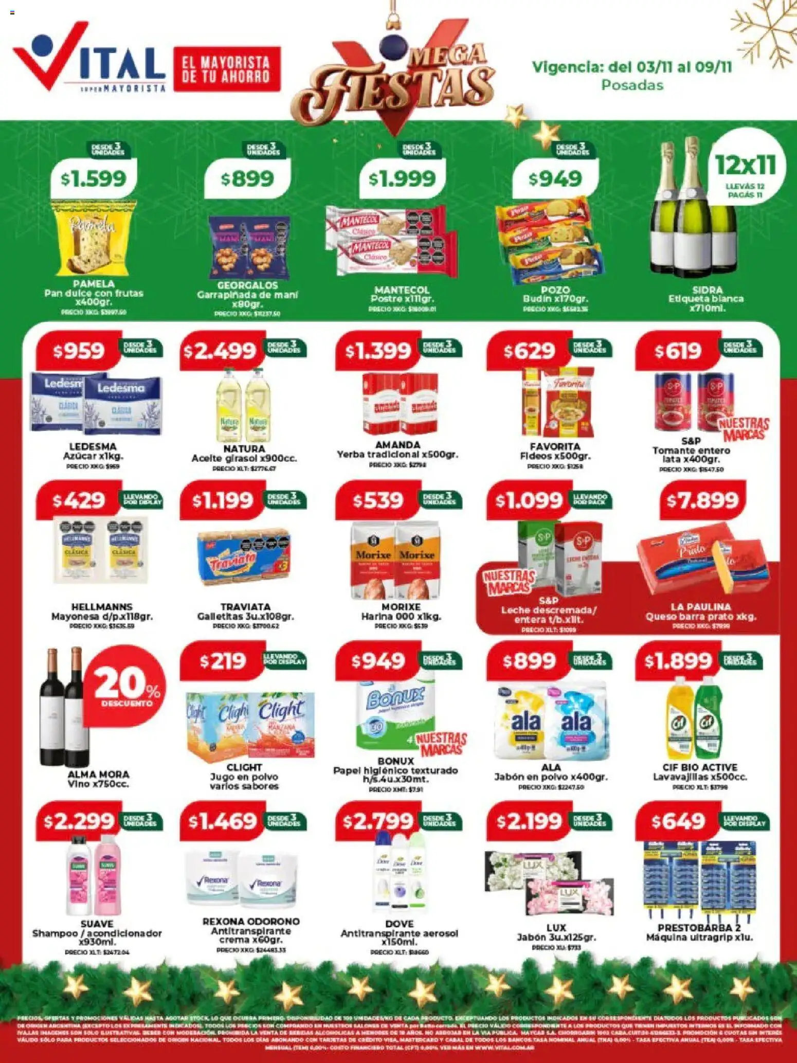 Vital - Ofertas - Posadas │ válido desde el 03.11.2025 | Página: 1 | Productos: Papel higiénico, Aceite, Vino, Crema