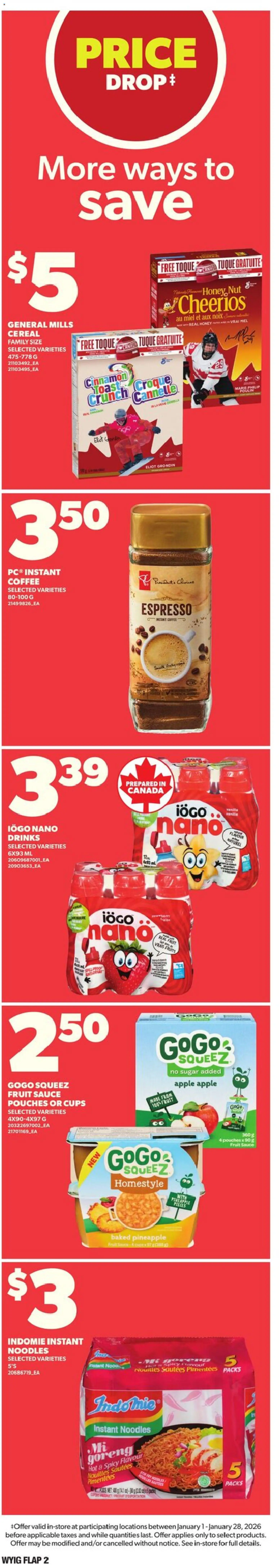 Independent Grocer flyer valid from 01.01.2026 | Page: 2 | Products: Noodles, Pineapple, Coffee