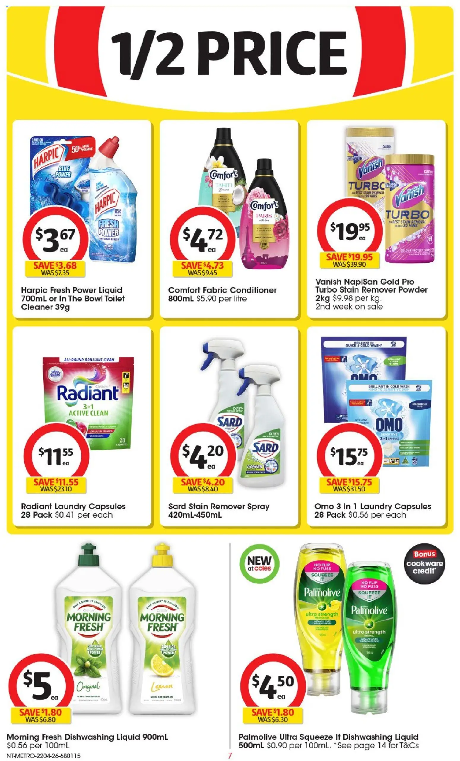 Coles catalogue - valid from 22.04.2026 | Page: 7 | Products: Conditioner, Cookware, Lemon, Laundry