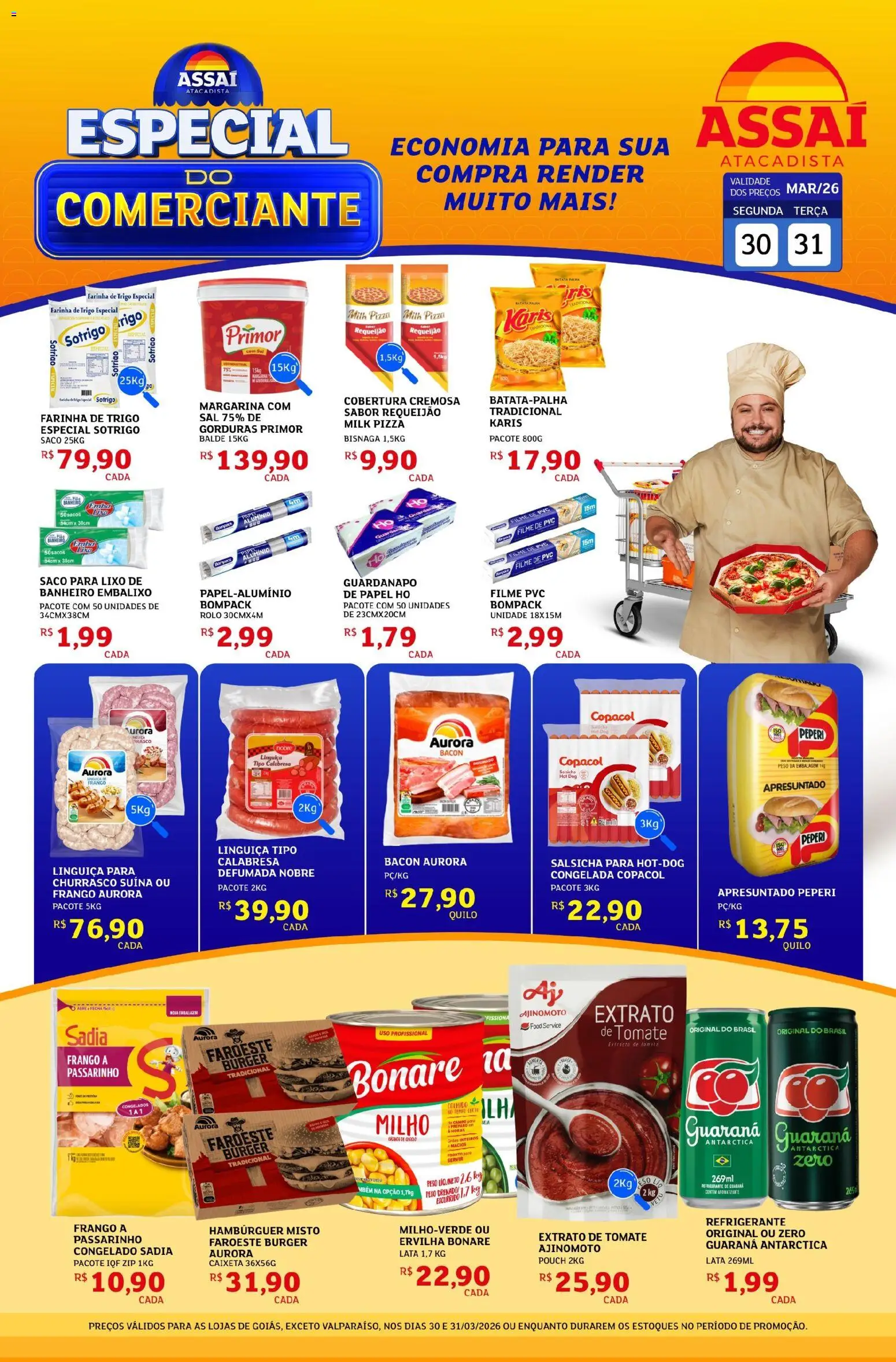 Assaí Atacadista Folheto - válido de 30.03.2026 | Página: 1 | Produtos: filme de PVC, Batata, Sal, Frango