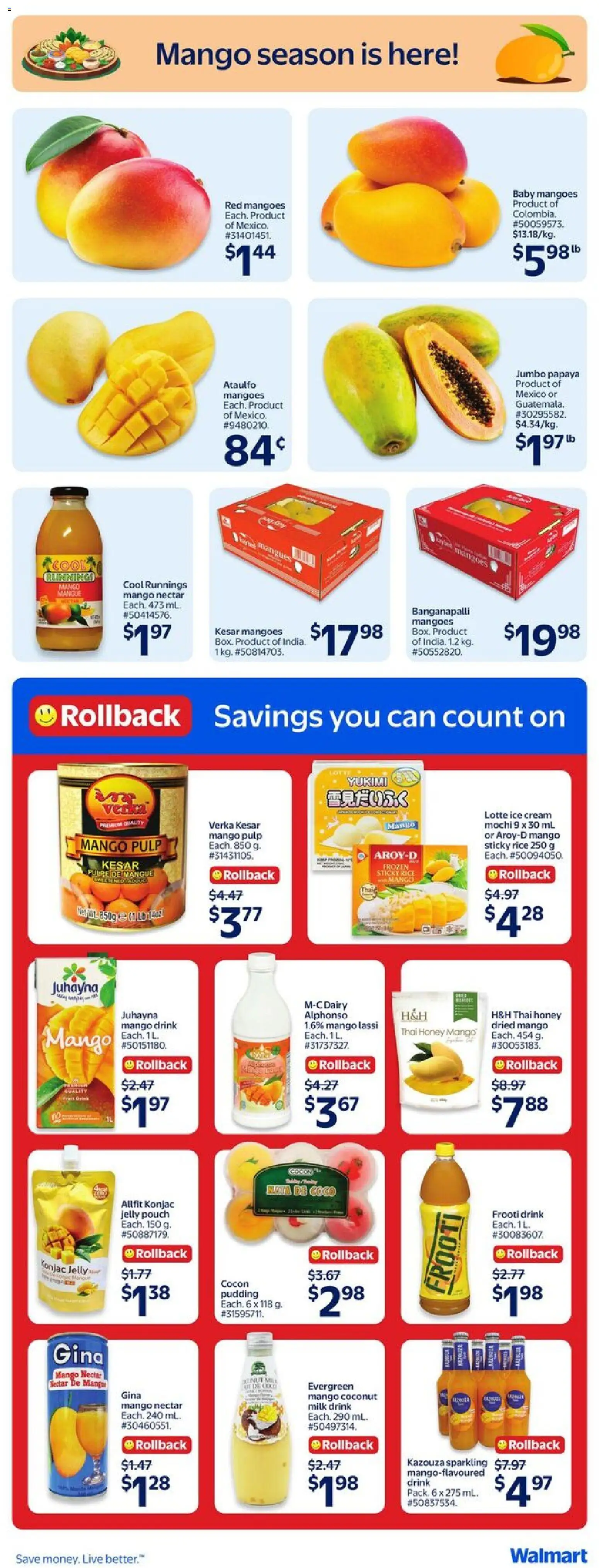 Walmart flyer valid from 23.04.2026 | Page: 4 | Products: Rice, Cream, Ice cream, Milk