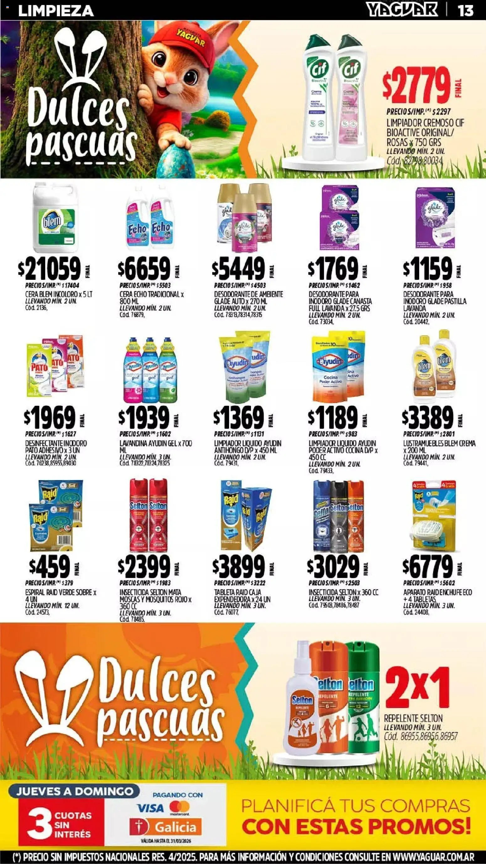 Yaguar - Oferta Semanal Santa Fé │ válido desde el 23.03.2026 | Página: 13 | Productos: Tableta, Enchufe, Desodorante, Crema