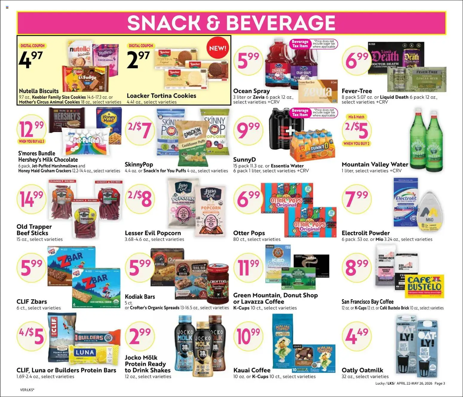 Lucky Supermarkets Big Book of Savings - valid from 22.04.2026 | Page: 3 | Products: Powder, Chocolate, Beer, Cauliflower