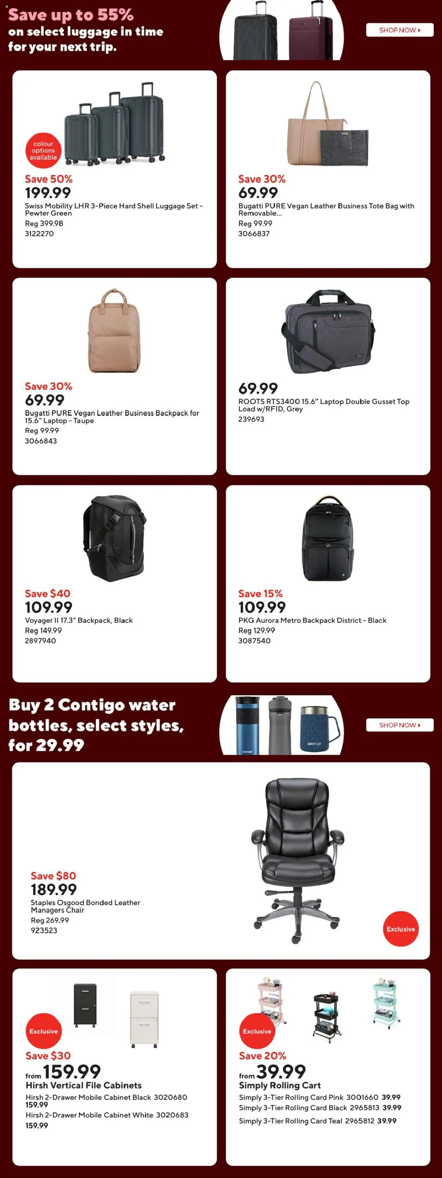 Staples flyer valid from 25.12.2025 | Page: 16 | Products: Backpack, Luggage, Bag, Chair