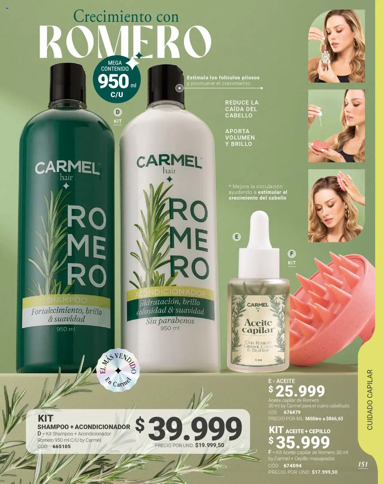 Carmel revista - valida desde el 25.09.2025 | Página: 153 | Productos: Shampoo, Cepillo, Acondicionador, Aceite