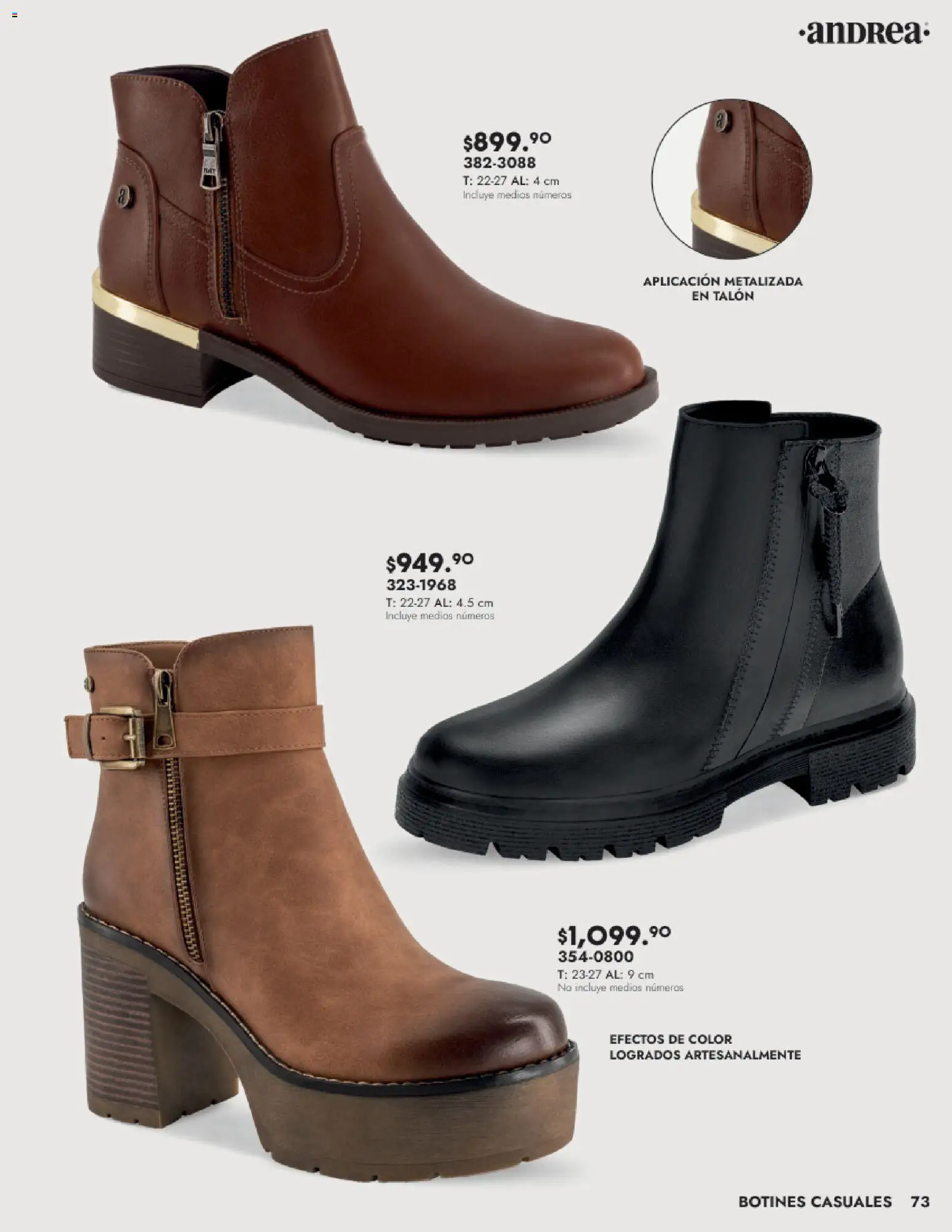 Nuevas ofertas de Andrea válidas en toda la República Mexicana desde el 24.08.2025. ¡Encuentra las mejores ofertas en Andrea - Catálogo Calzado Dama! | Página: 73 | Productos: Botines