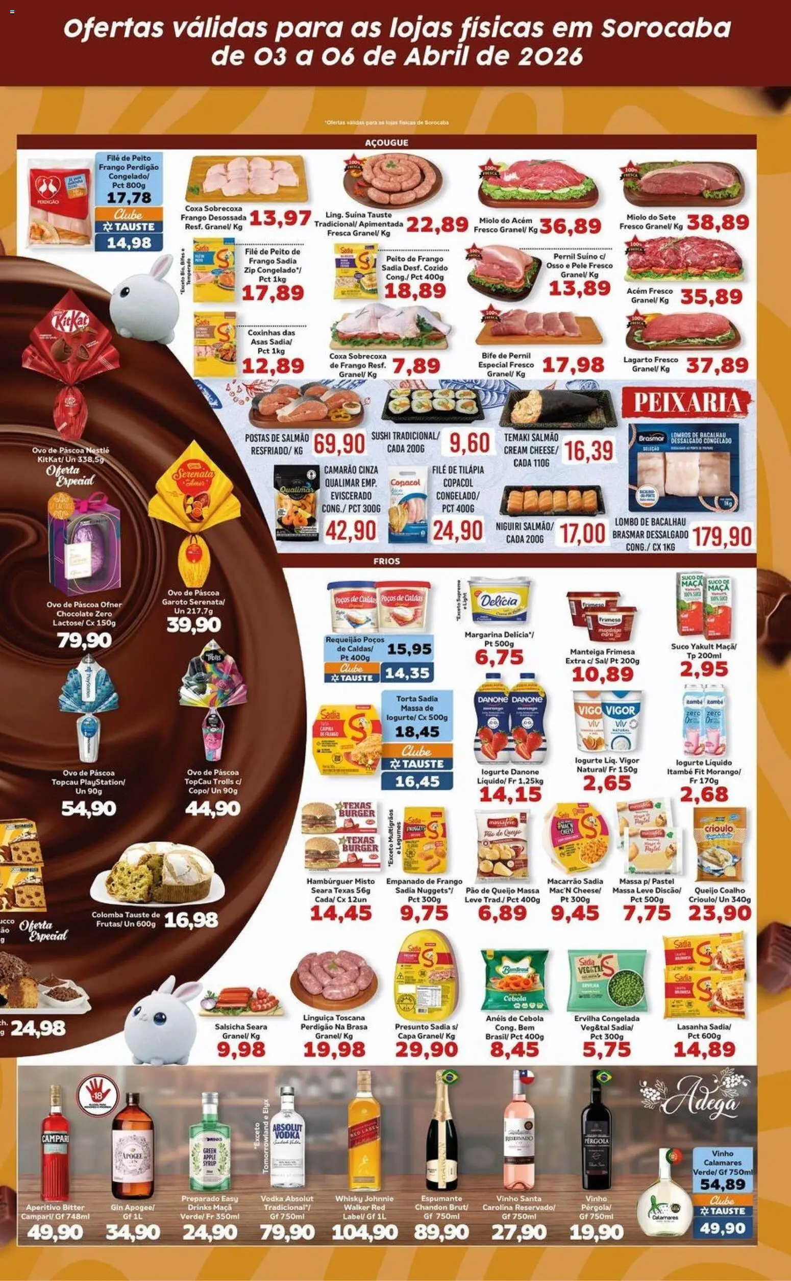 Tauste Folheto - válido de 03.04.2026 | Página: 4 | Produtos: Ervilha, Chocolate, Macarrão, Requeijão