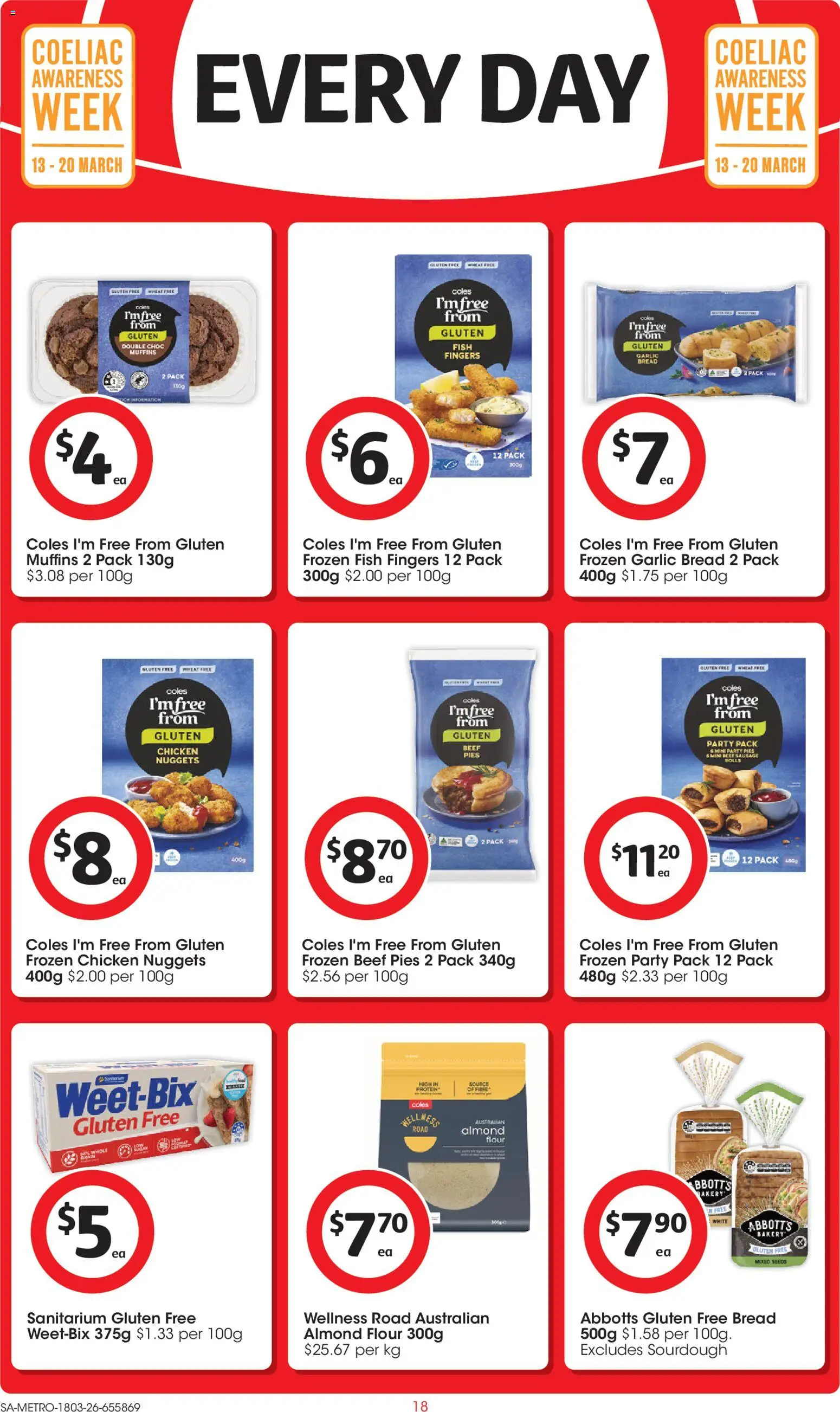 Coles catalogue - valid from 18.03.2026 | Page: 18 | Products: Flour, Chicken, Muffins, Beef
