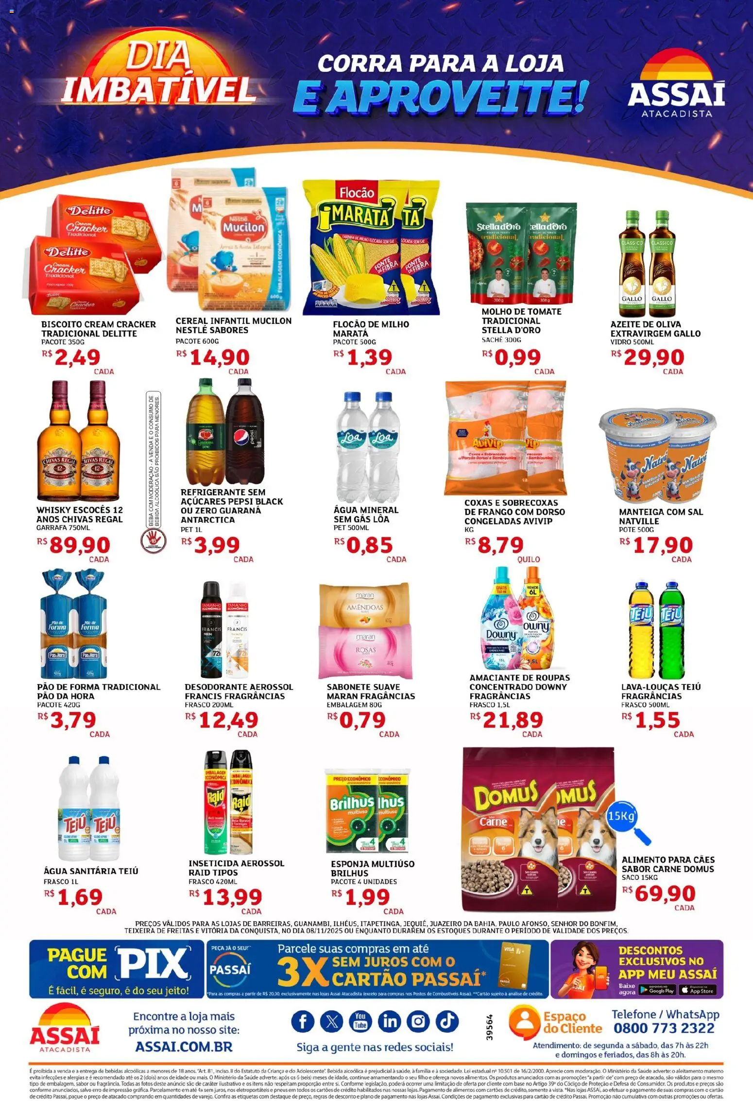Assaí Atacadista Folheto - válido de 08.11.2025 | Página: 2 | Produtos: Guaraná, Pão, Azeite, Água sanitária