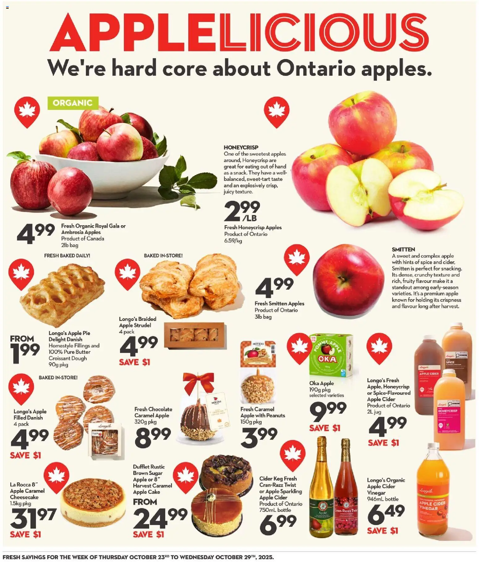 Longo's flyer valid from 23.10.2025 | Page: 7 | Products: Bag, Butter, Chocolate, Apples