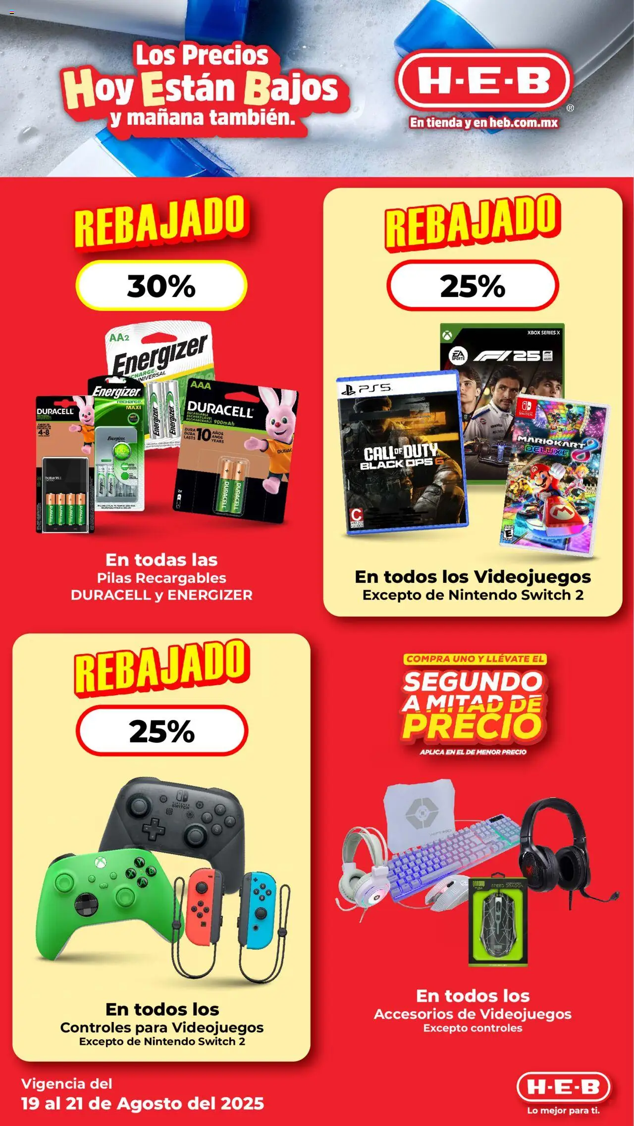 Nuevas ofertas de H-E-B válidas en toda la República Mexicana desde el 19.08.2025. ¡Encuentra las mejores ofertas en H-E-B folleto! | Página: 18 | Productos: Pilas, Xbox