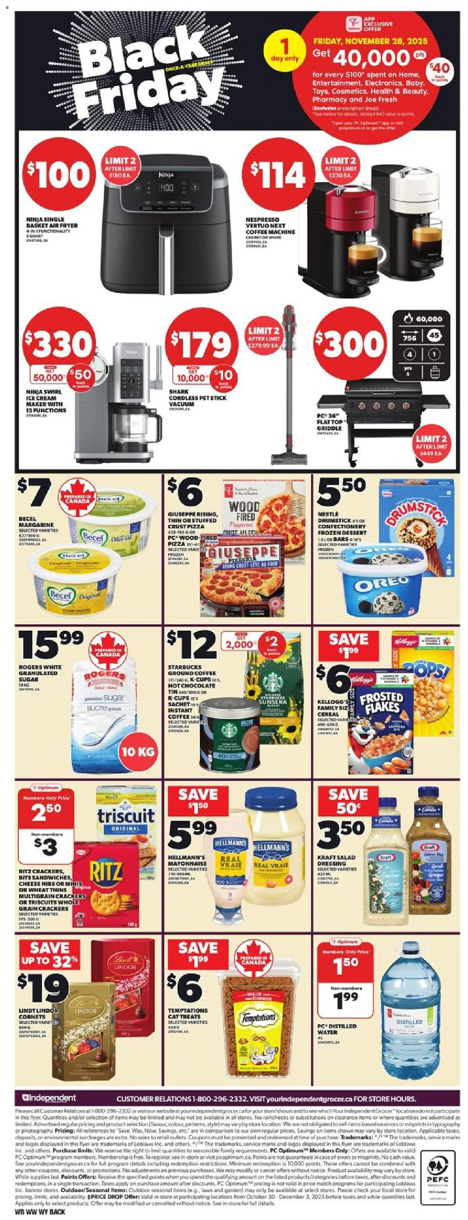 Independent Grocer flyer valid from 27.11.2025 | Page: 4 | Products: Flakes, Ice cream, Cheese, Coffee
