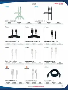 Vista previa de Office Depot catálogo 2025, nuevo folleto de la tienda, válido en México a partir del 09.01.2025 | Página: 325 | Productos: Usb, Cable USB, Cable, Cable HDMI