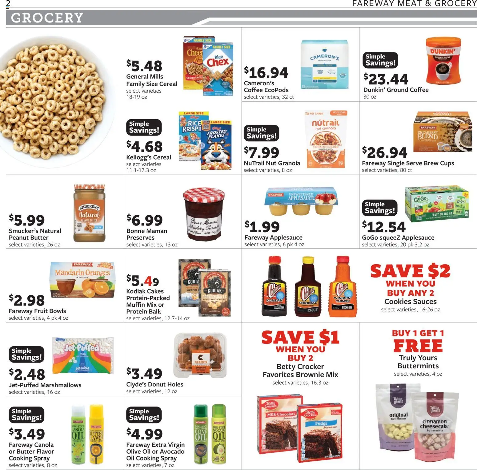 Fareway Weekly Ad - valid from 29.12.2025 | Page: 2 | Products: Butter, Chocolate, Oranges, Sugar