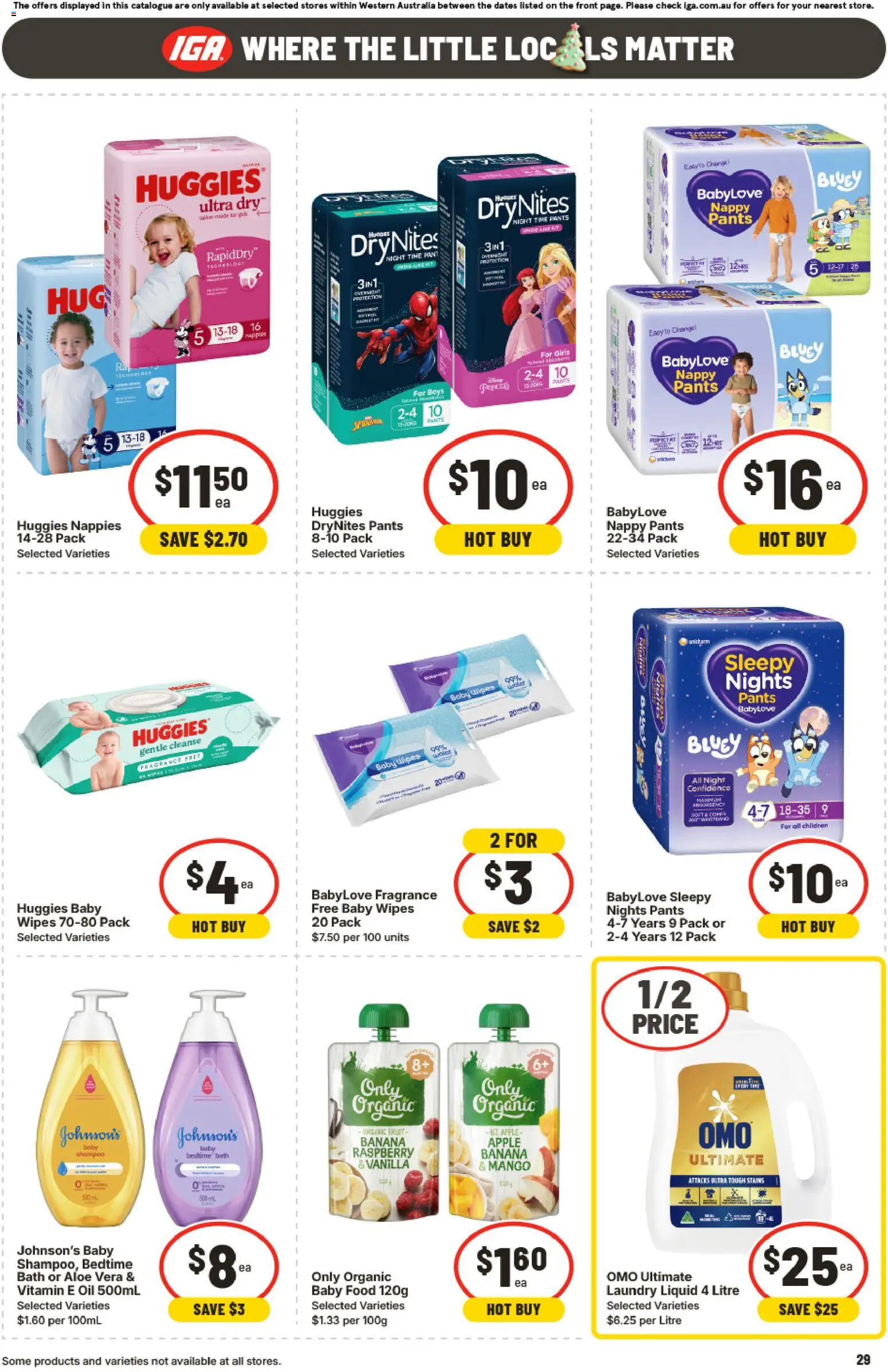 IGA catalogue - valid from 12.11.2025 | Page: 32 | Products: Bath, Oil, Nappies, Mango