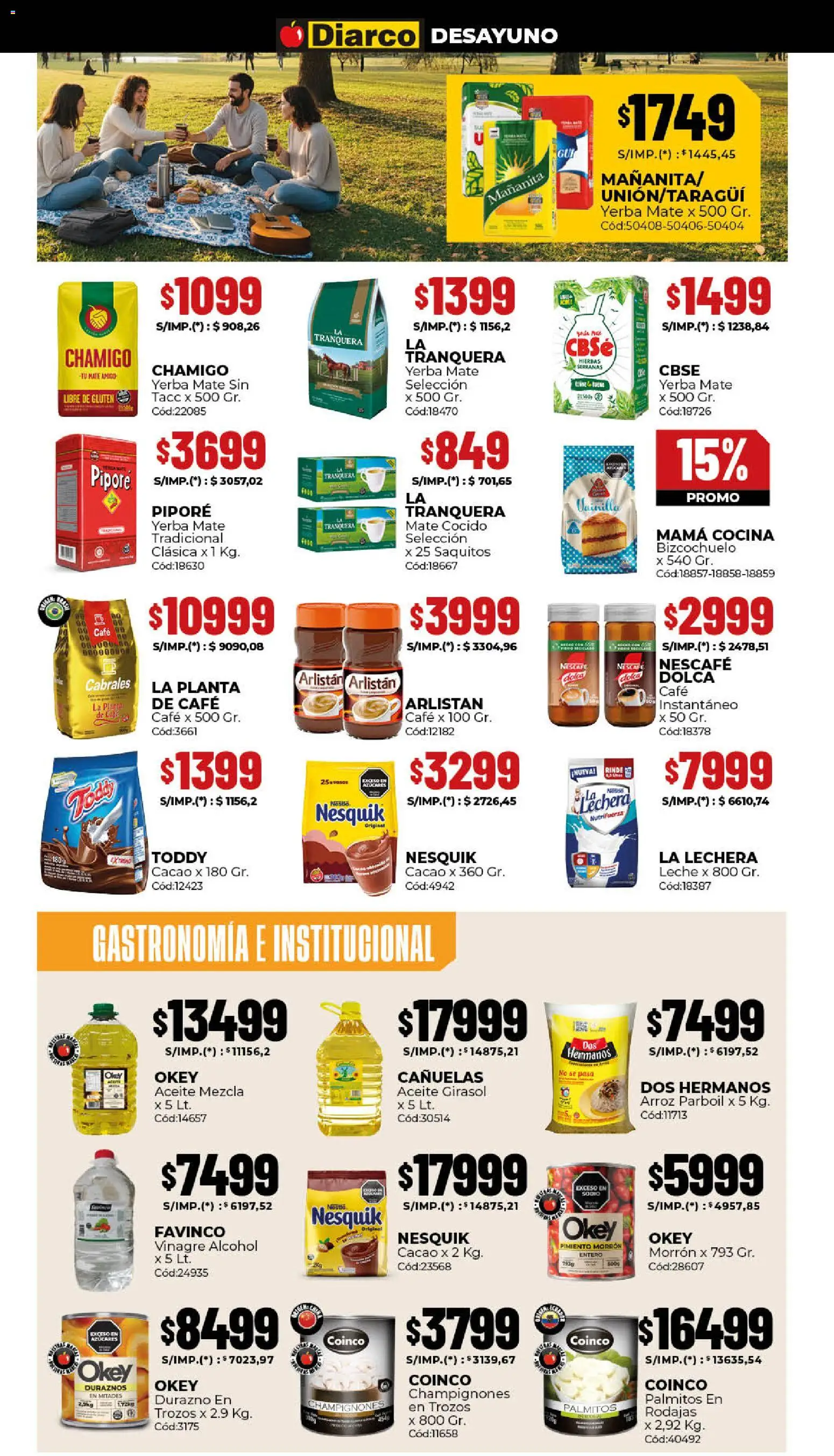 Diarco - Ofertas Sur │ válido desde el 20.04.2026 | Página: 4 | Productos: Durazno, Aceite, Leche, Café