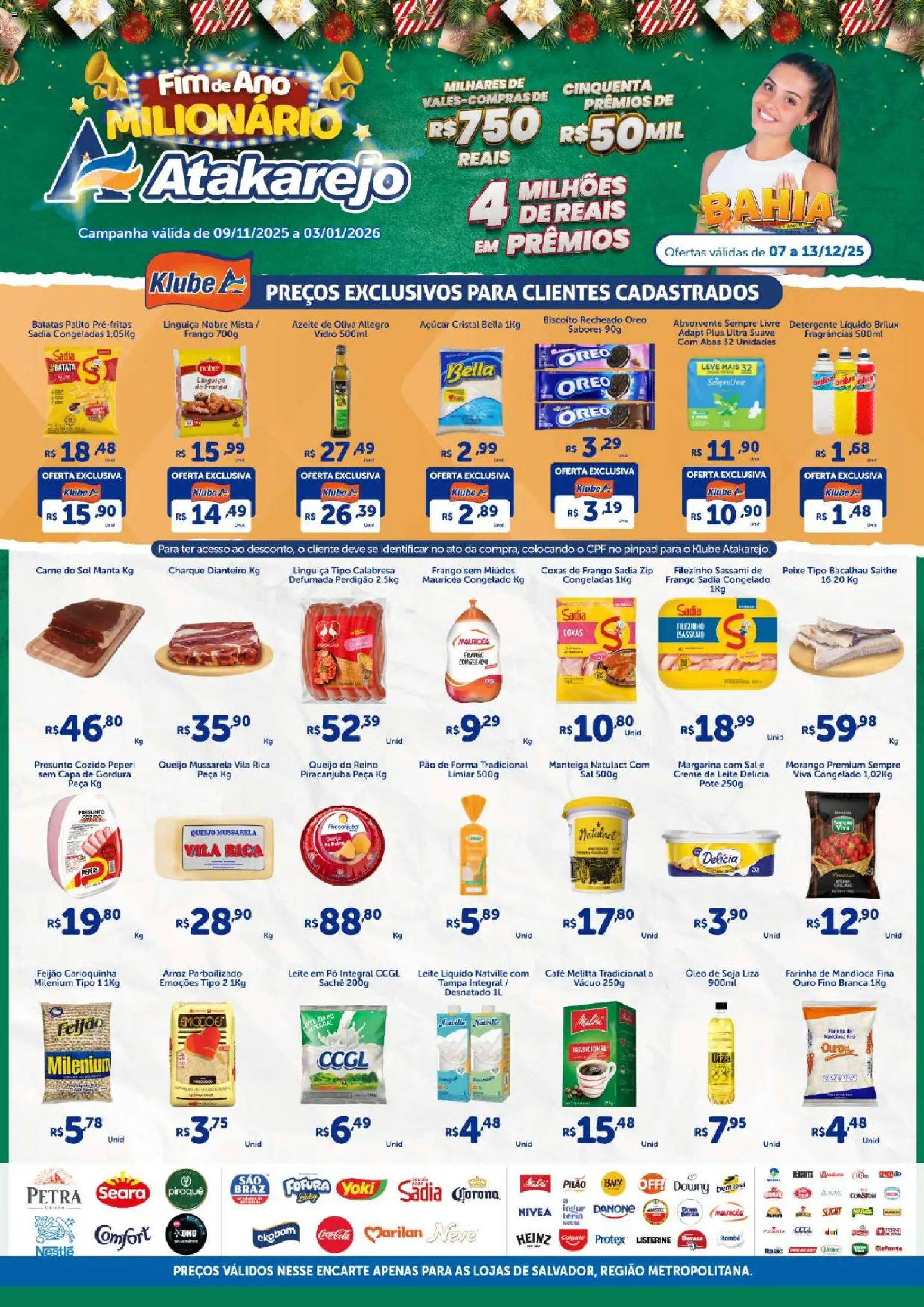 Atakarejo Folheto - válido de 07.12.2025 | Página: 1 | Produtos: Mandioca, Leite, Manteiga, Sempre Livre