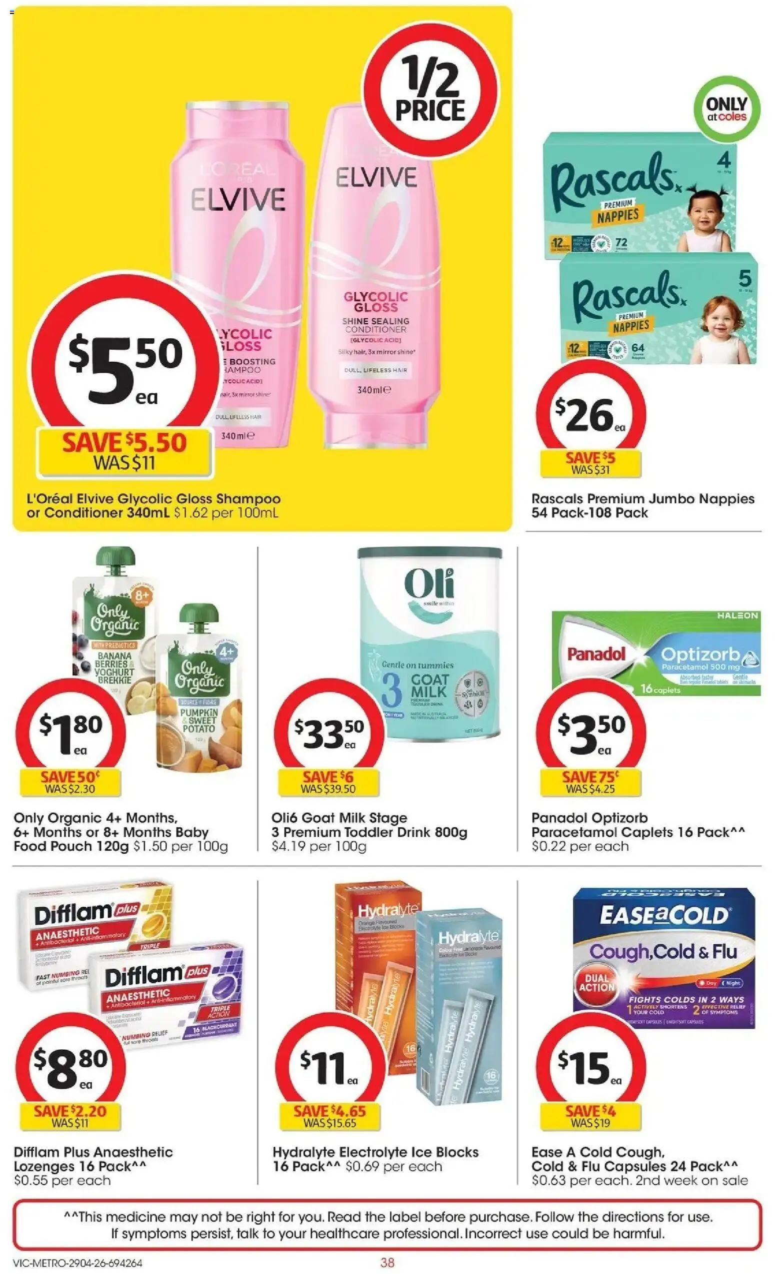 Deals catalogue - valid from 28.04.2026 | Page: 38 | Products: Milk, Shampoo, Conditioner, Tablets