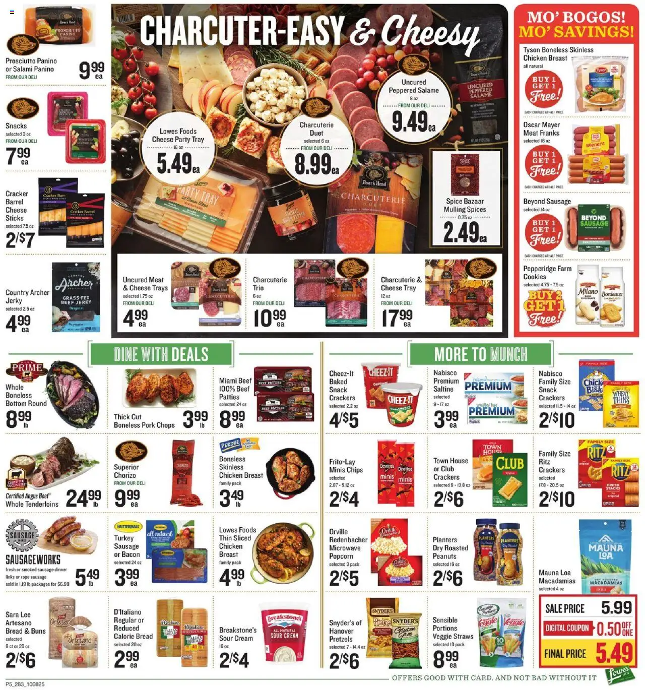 Lowes Foods Ad - valid from 08.10.2025 | Page: 5 | Products: Bread, Chocolate, Cookies, Spices
