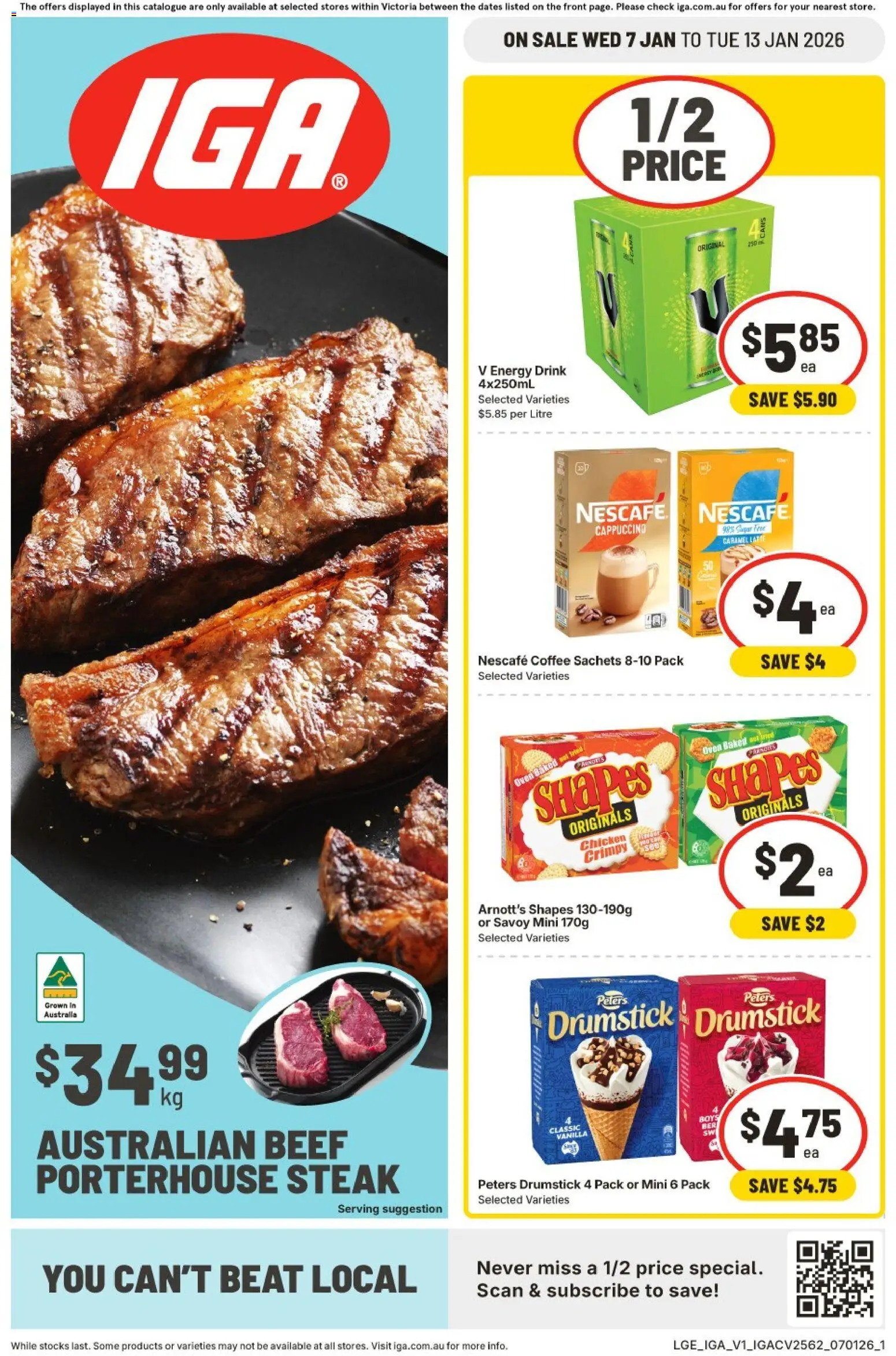 IGA catalogue - valid from 07.01.2026 | Page: 1 | Products: Box, Chicken, Lamb, Vegetables