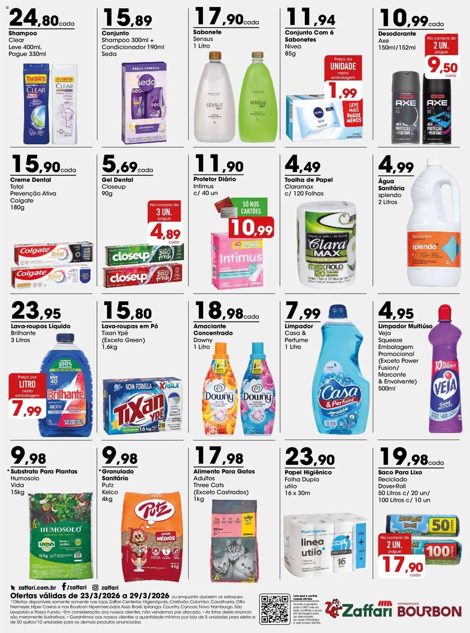 Zaffari Folheto - válido de 23.03.2026 | Página: 4 | Produtos: Condicionador, Limpador multiuso, Creme, Creme dental