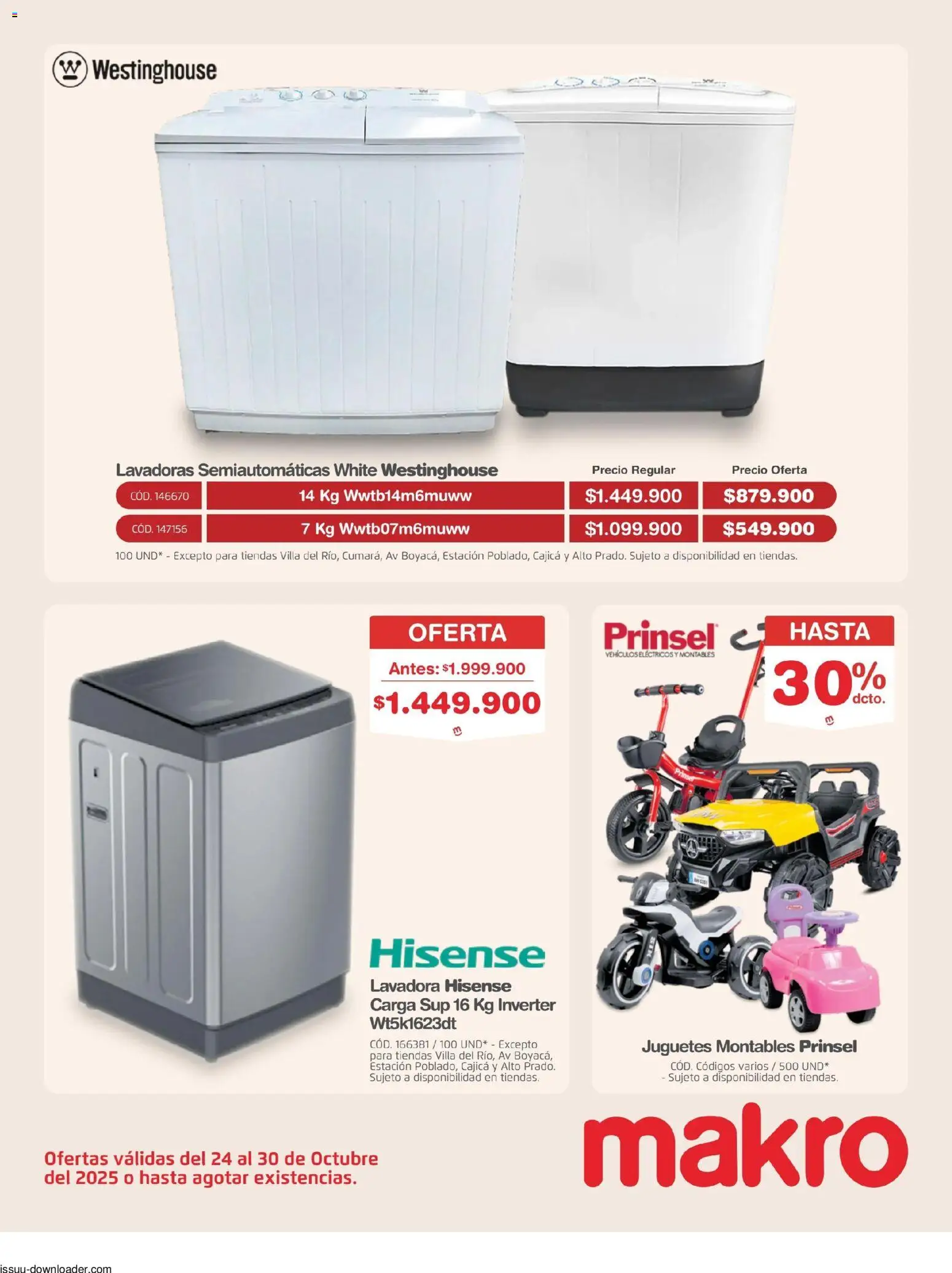 Makro revista - valida desde el 24.10.2025 | Página: 30 | Productos: Lavadora