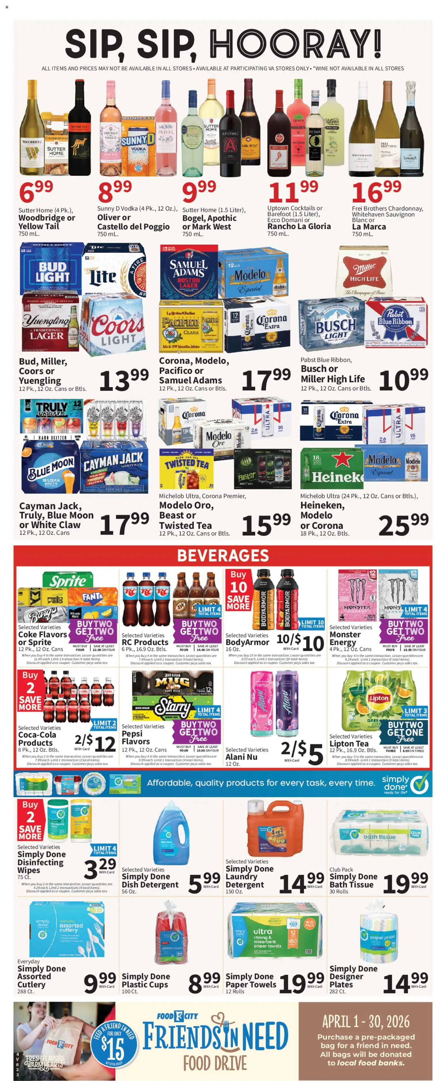 Food City Weekly Ad - valid from 22.04.2026 | Page: 6 | Products: Bath, Wine, Tea, Vodka
