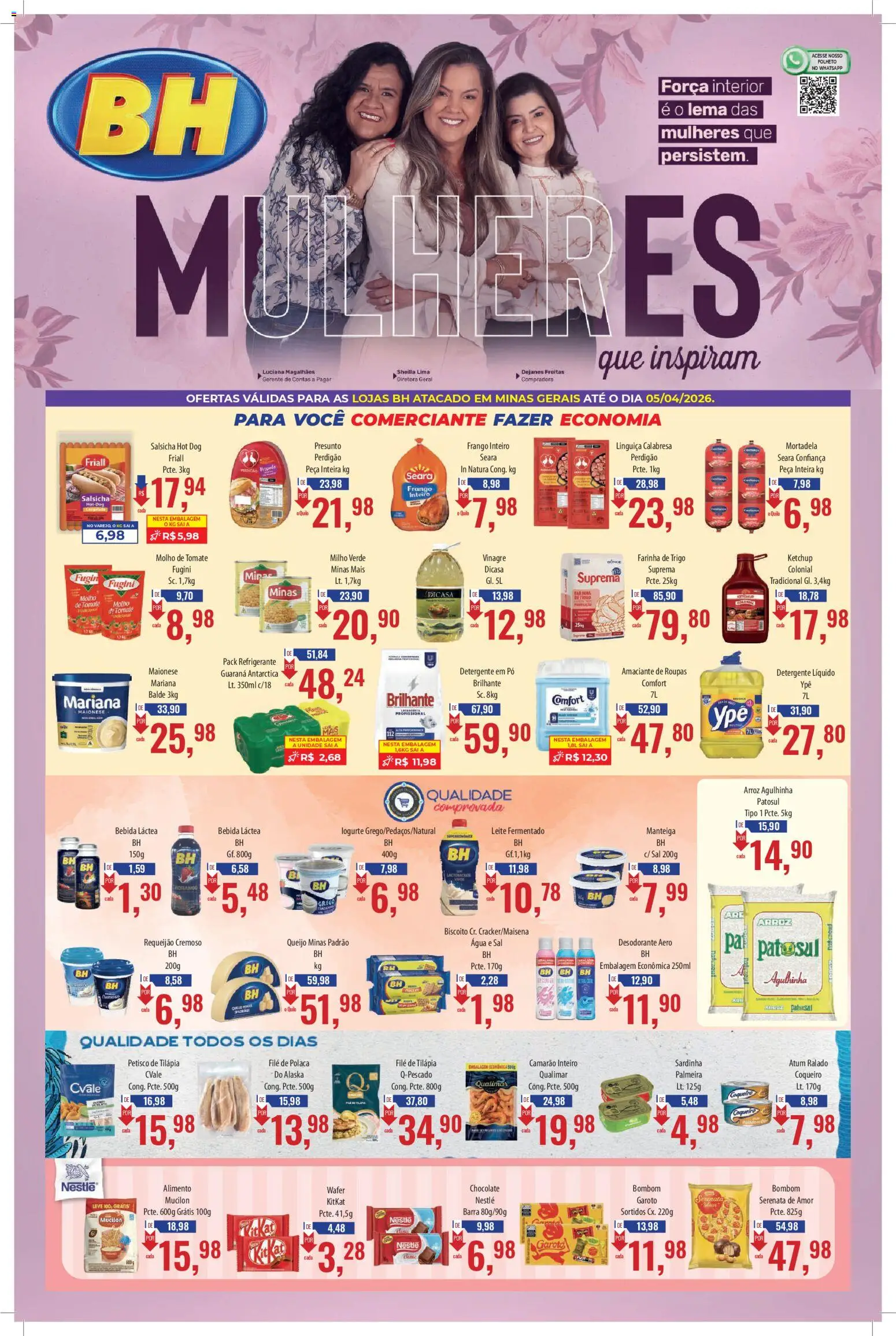 Supermercados BH Folheto - válido de 18.03.2026 | Página: 1 | Produtos: Maionese, Atum, Amaciante, Leite fermentado