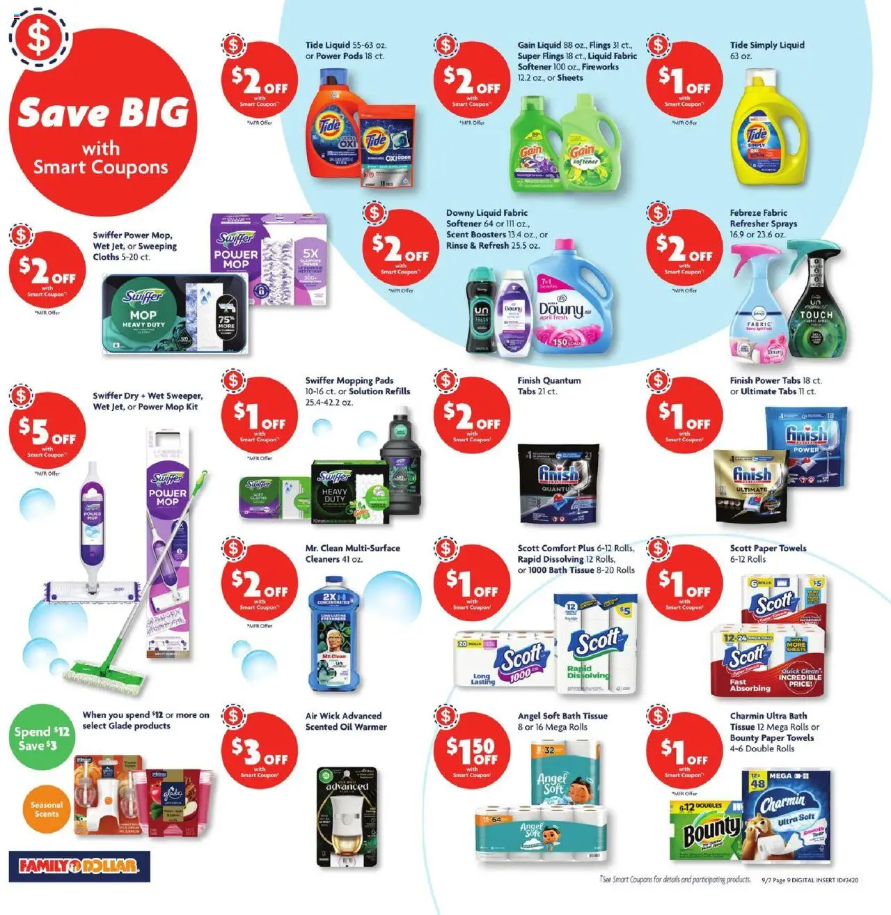 Family Dollar Weekly Ad - valid from 07.09.2025 | Page: 6 | Products: Bath, Oil, Fabric softener, Pads
