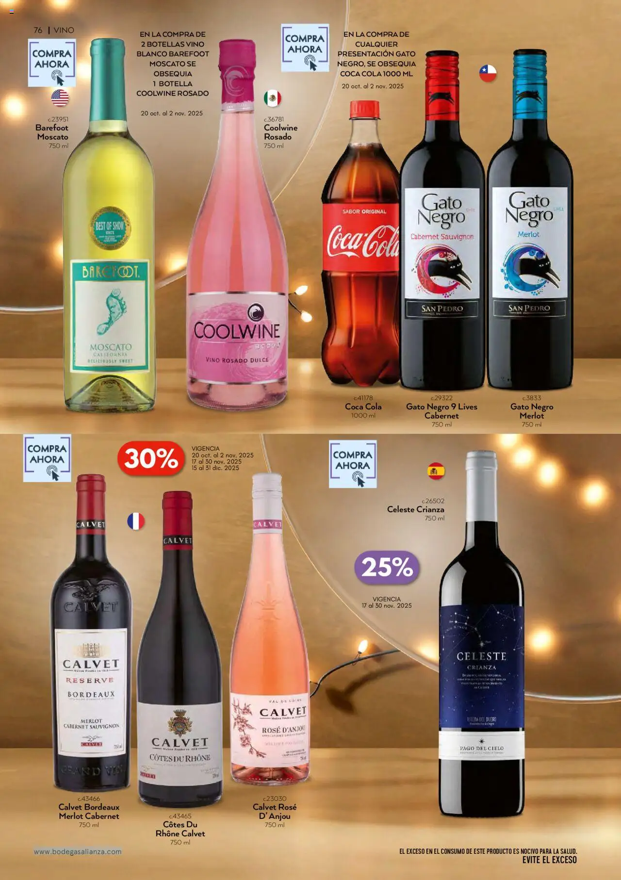 Nuevas ofertas de Bodegas Alianza válidas en toda la República Mexicana desde el 01.10.2025. ¡Encuentra las mejores ofertas en Bodegas Alianza - Catálogo Cava Morada! | Página: 78 | Productos: Botella, Vino