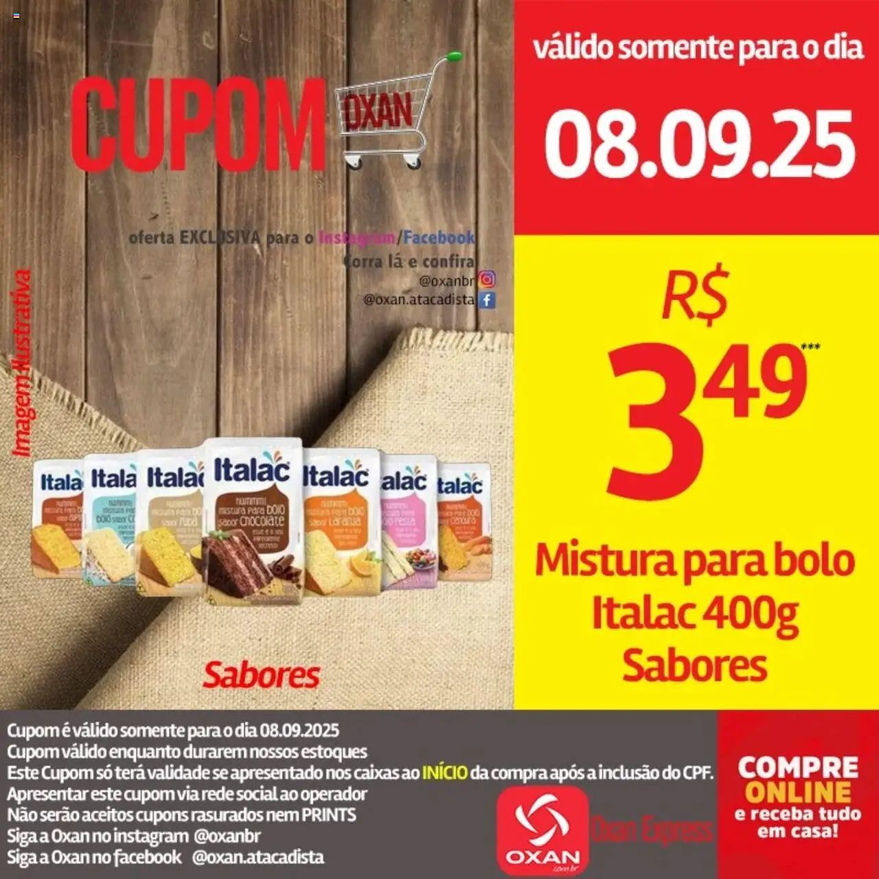 Oxan Atacadista Folheto - válido de 08.09.2025 | Página: 20 | Produtos: Chocolate, Bolo, Mistura para bolo