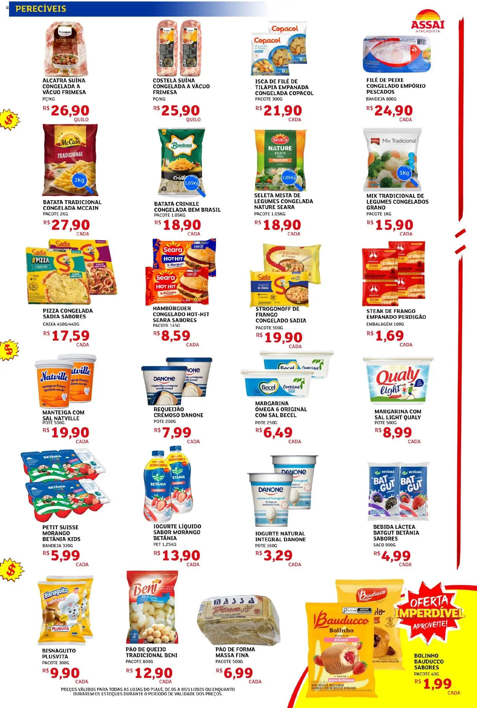 Assaí Atacadista Folheto - válido de 05.11.2025 | Página: 3 | Produtos: Caixa, Bolo, Bebida, Batata