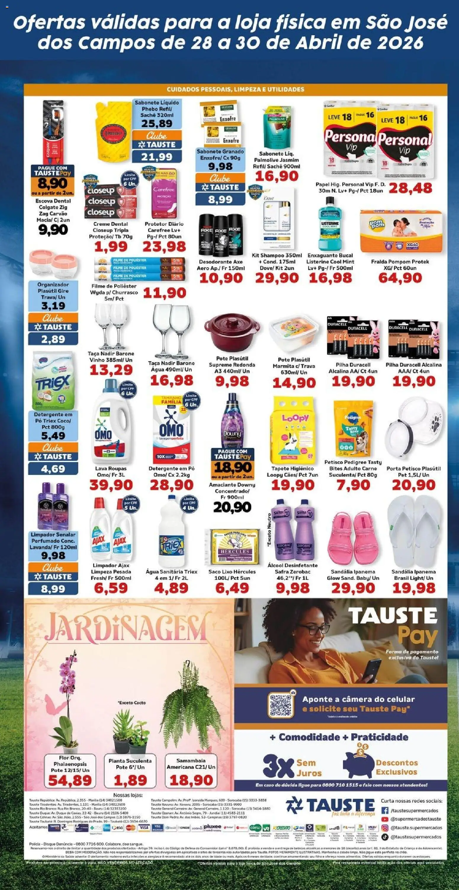 Tauste Folheto - válido de 28.04.2026 | Página: 5 | Produtos: Shampoo, Pó, Desodorante, Água sanitária