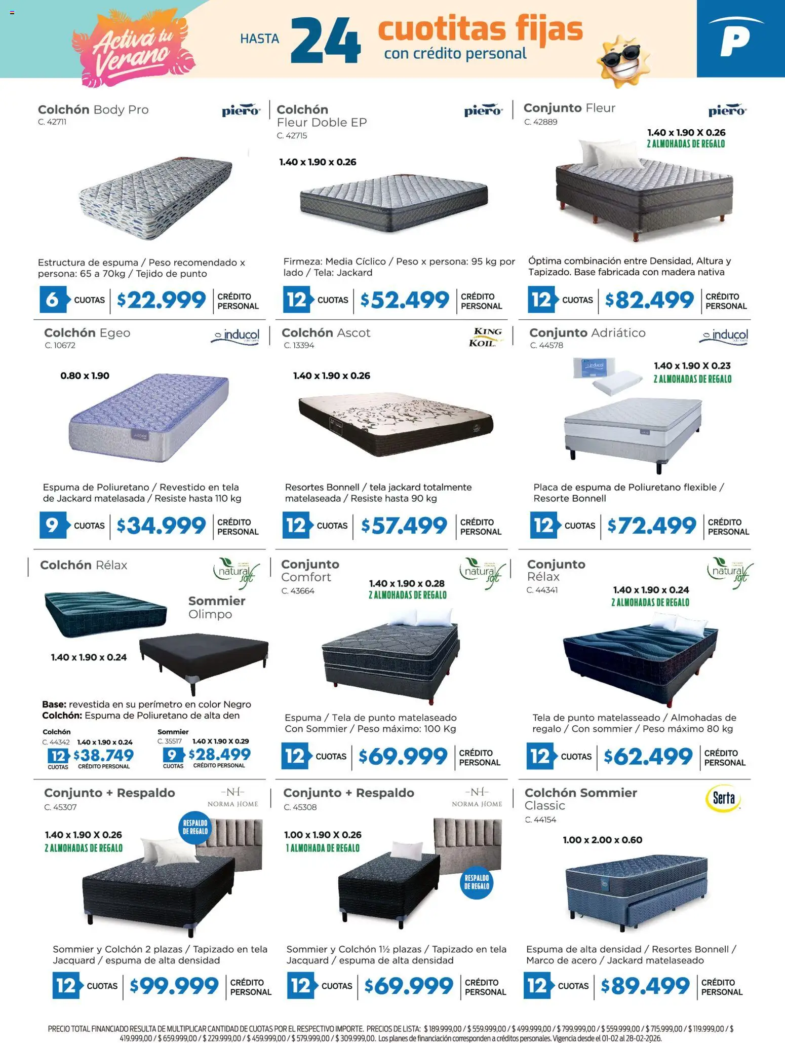 Pardo catálogo │ válido desde el 01.02.2026 | Página: 13 | Productos: Peso, Colchón, Almohada, Espuma