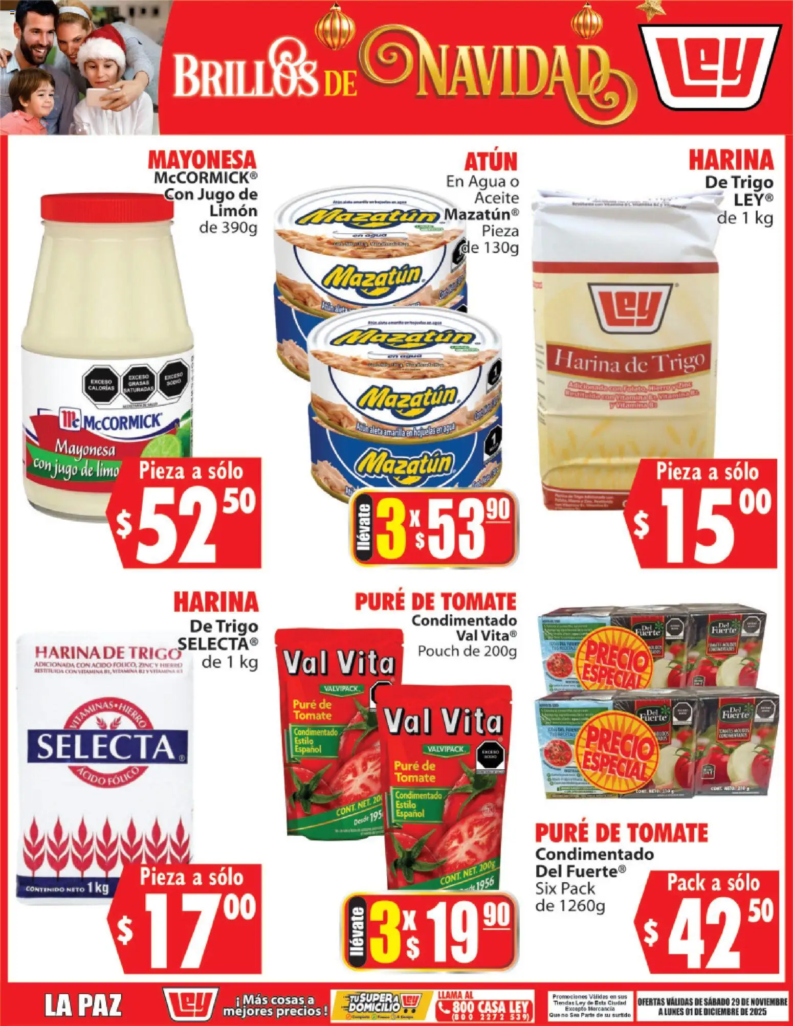 Nuevas ofertas de Casa Ley válidas en toda la República Mexicana desde el 29.11.2025. ¡Encuentra las mejores ofertas en Casa Ley folleto Brillos de Navidad! | Página: 1 | Productos: Harina, Limón, Pure de Tomate, Hojuelas